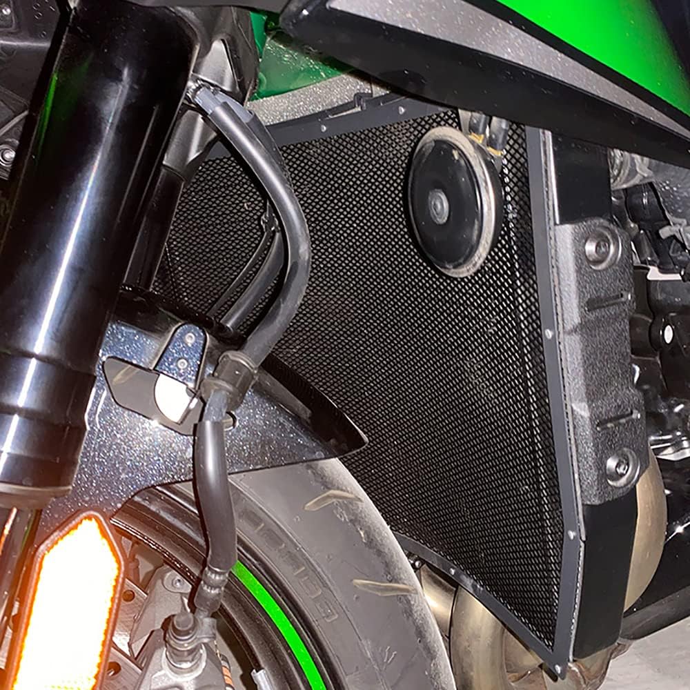Protector de radiador de motocicleta compatible con Kawasaki ZH2 H2-SX H2R (negro)