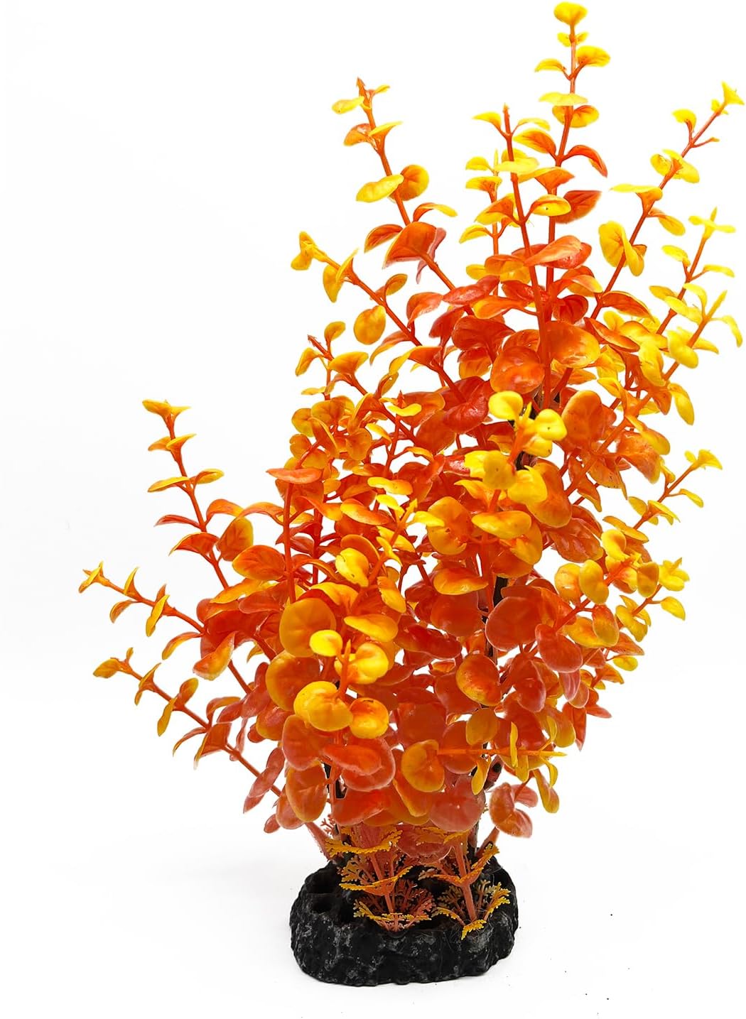 Mipukbay Plantas de acuario naranja, decoraciones artificiales para peceras, 1 planta de plástico para pecera