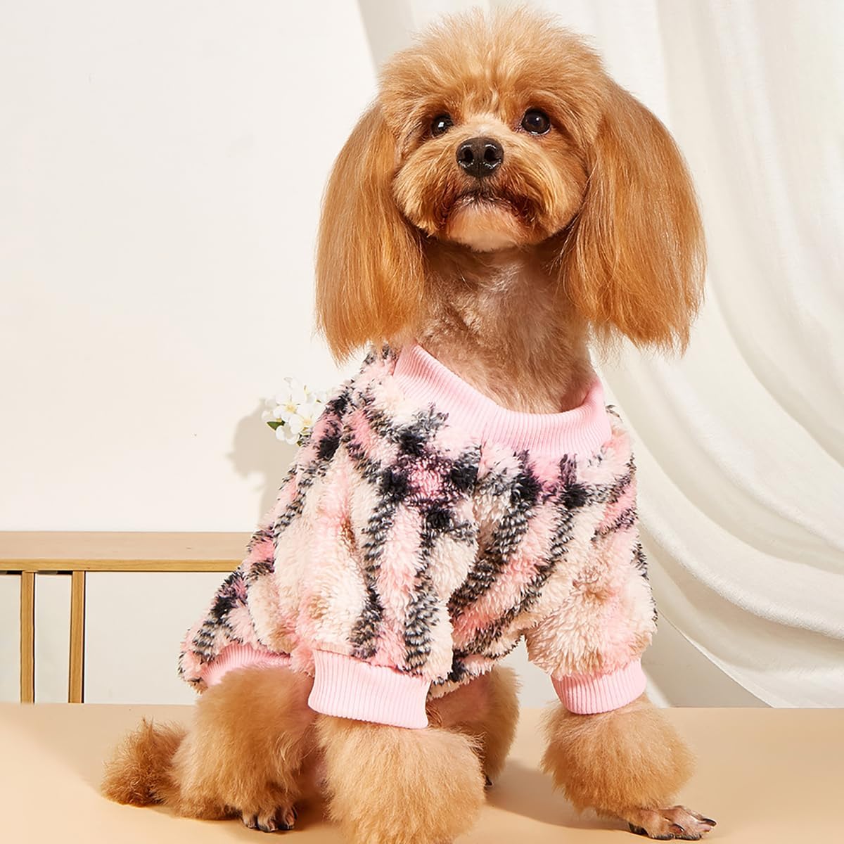 Moorfowl Suéter de felpa para perros pequeños, 3 paquetes de suéter de estilo étnico vintage, suéter cálido y suave de forro polar para cachorros,