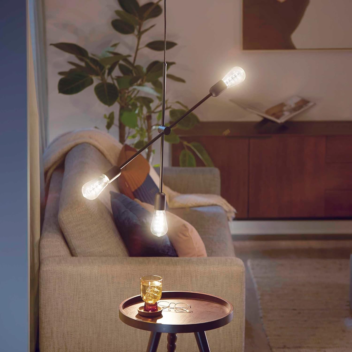 Philips LED Espiral transparente vintage sin parpadeo ST19 regulable, tecnología EyeComfort, 500 lúmenes, luz diurna (5000 K), 5.5 W  60 W,