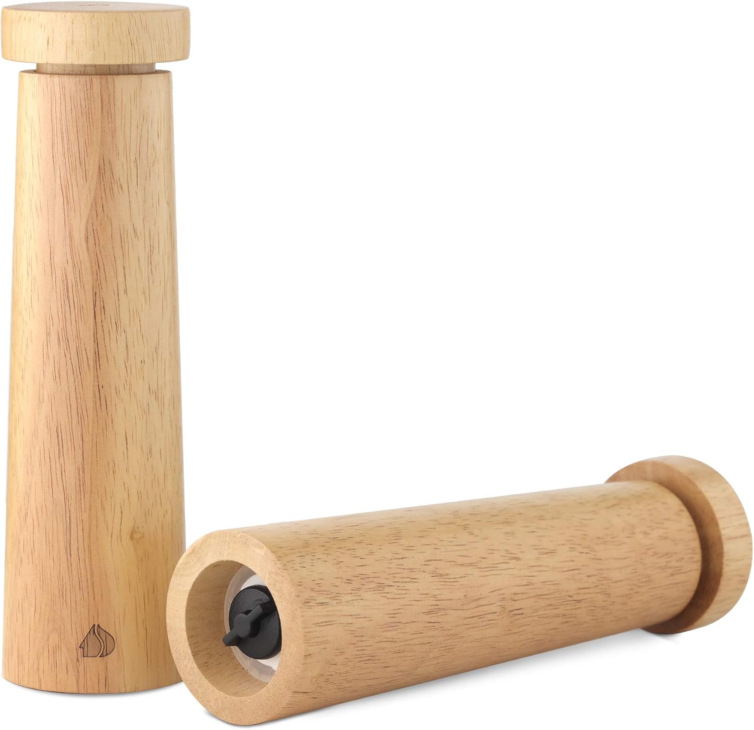 Navaris Juego de molinos de sal y pimienta, molinillos de sal y pimienta de goma ajustables con núcleo de molienda de cerámica para el hogar,