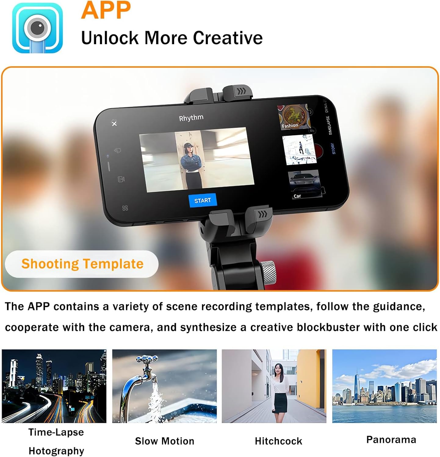 Estabilizador de cardán, trípode extensible para selfie con control remoto inalámbrico, rotación automática de 360 para teléfonoAndroid