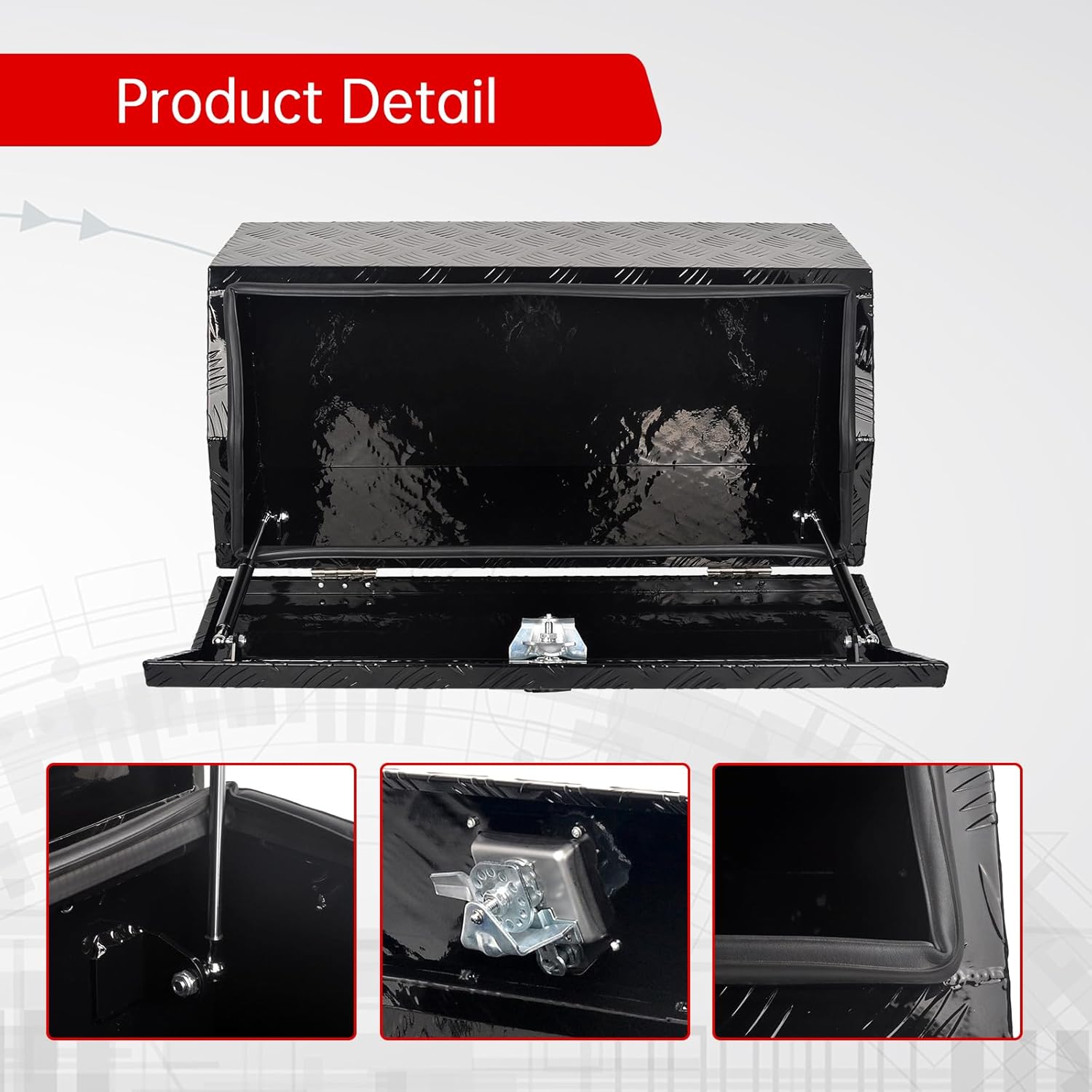 Caja de herramientas de aluminio para lengua de remolque de 30 pulgadas, caja de herramientas para camión, caja de herramientas, organizador de