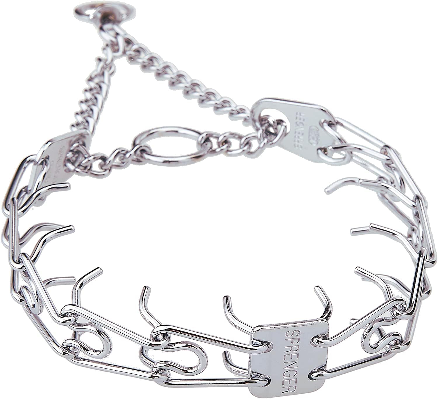 Herm Sprenger – Collar de punta de 25 pulgadas de largo para cuellos de hasta 22 pulgadas, acero cromado
