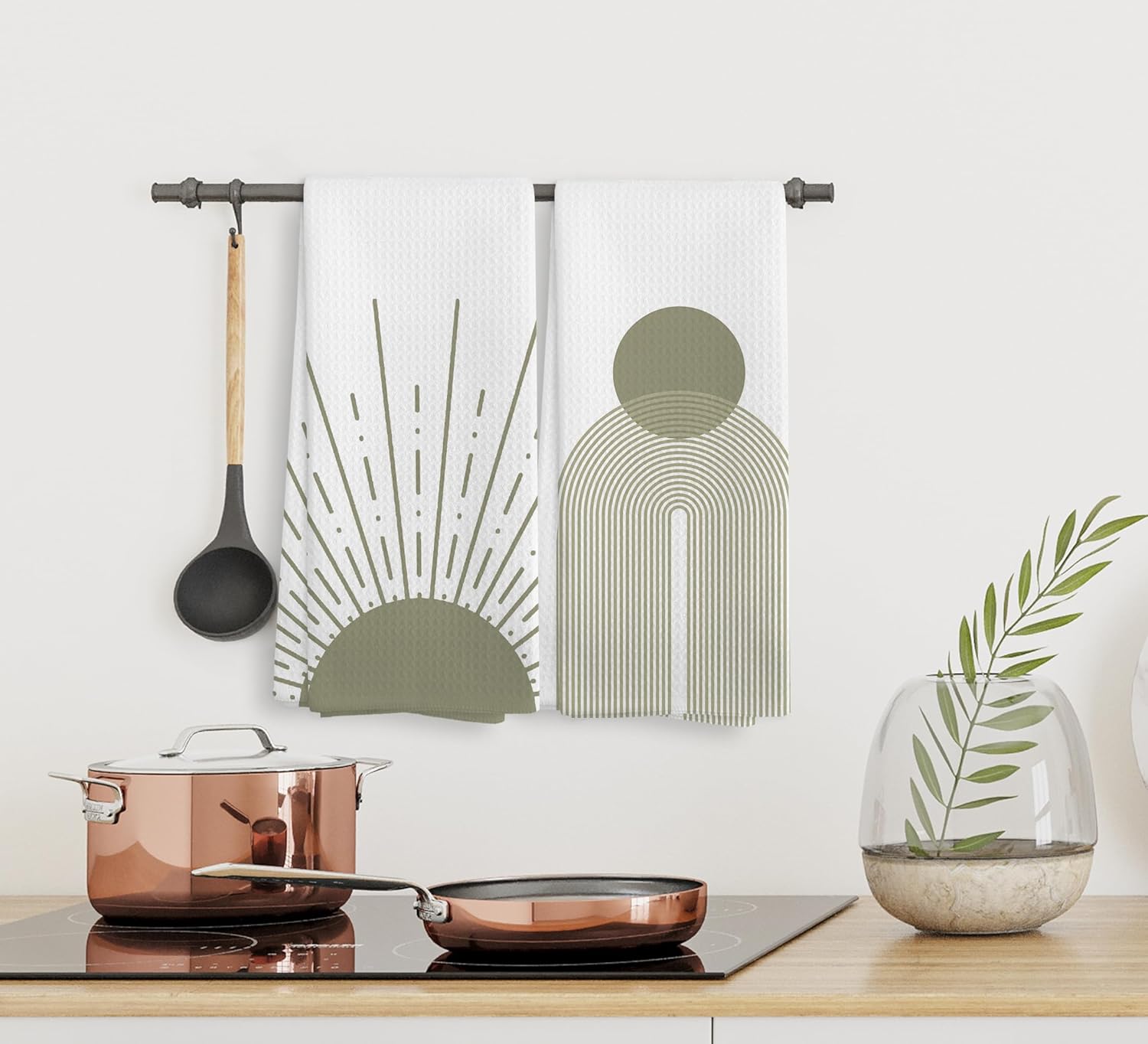 Juego de 2 paños de cocina y paños de cocina bohemios absorbentes y paños de cocina para baño, regalos bohemios para mujeres y niñas, 16 x 24