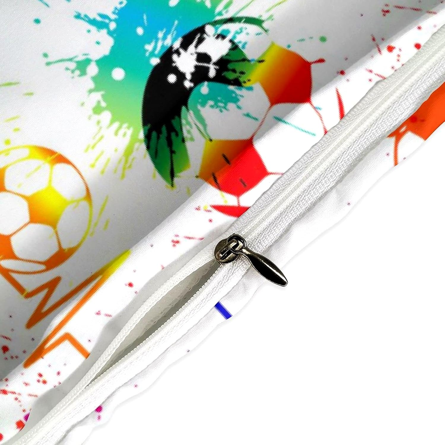 Brloote Juego de ropa de cama de pelota de fútbol con fundas de almohada a juego, tamaño individual, funda de edredón con temática deportiva de
