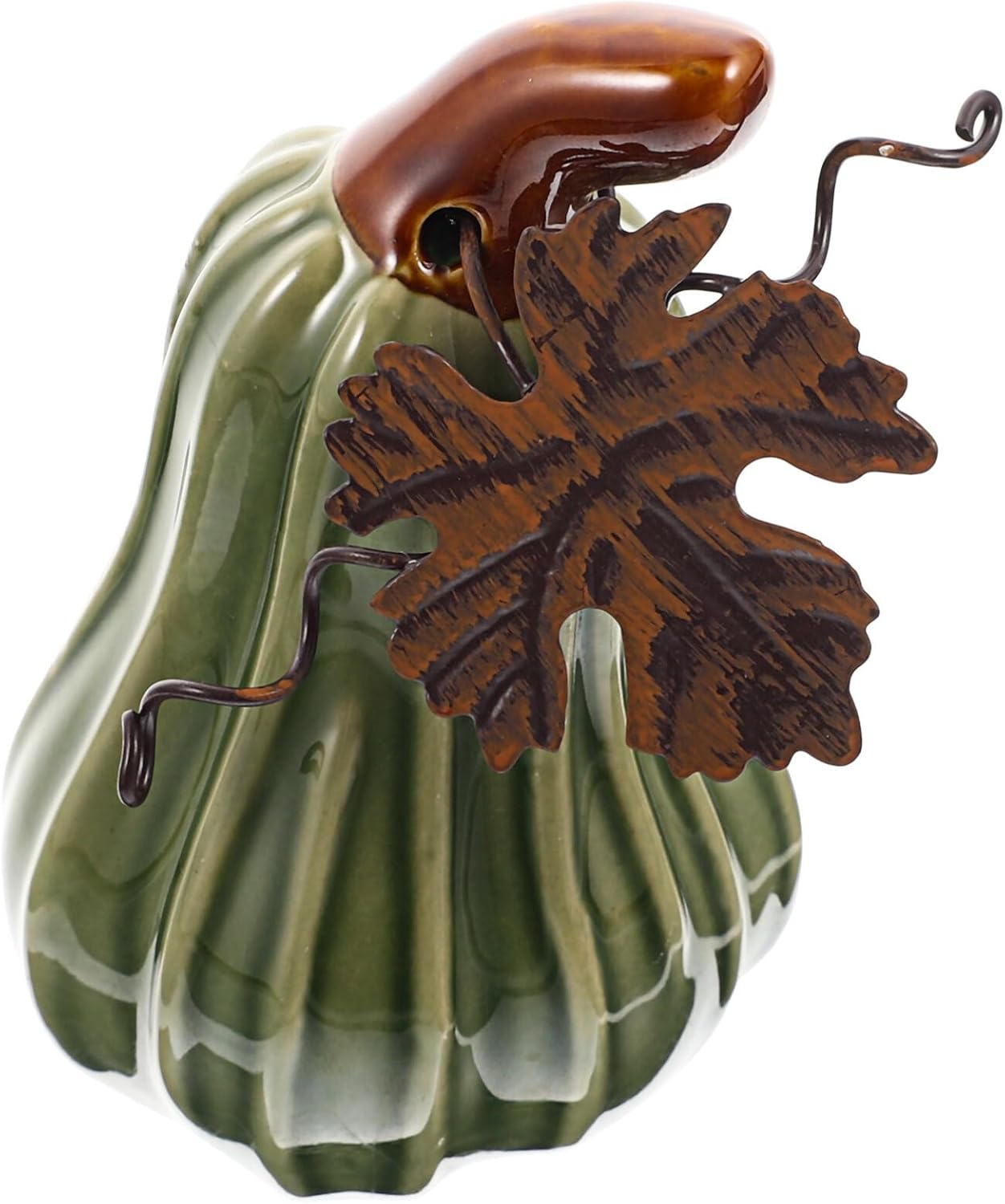 FAVOMOTO Figuras de calabaza de Halloween, coleccionables, mini adorno de calabaza de cerámica realista para cosecha de otoño, Acción de Gracias,