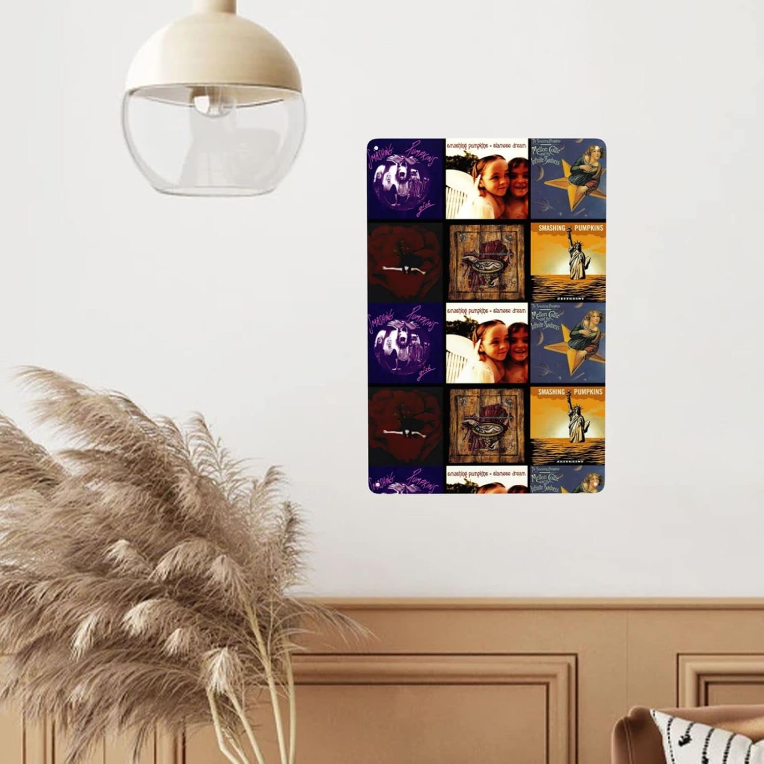 The Rock Smashing Band Pumpkins Placa decorativa de metal para decoración de pared, póster divertido para decoración del hogar para dormitorio,
