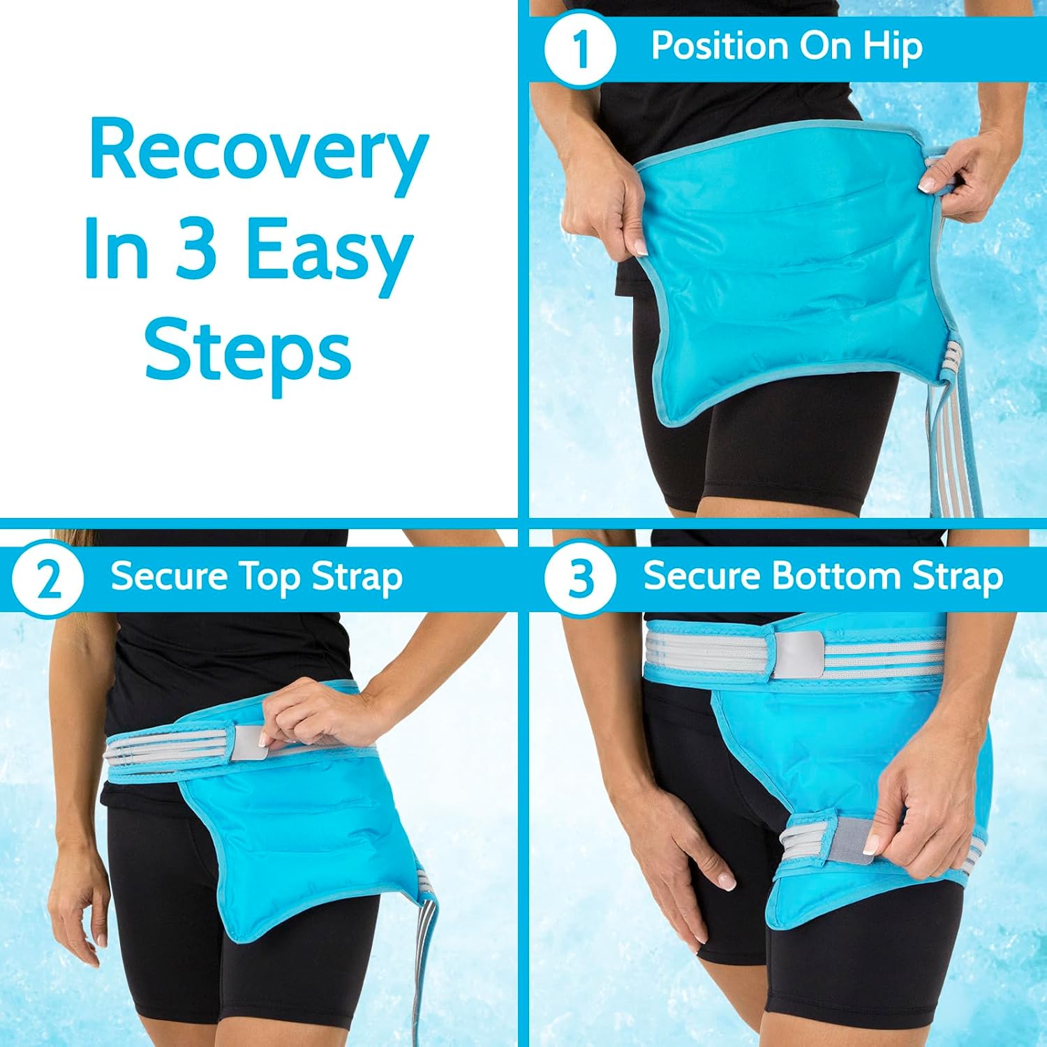 Arctic Flex Envoltura de hielo de cadera después de la cirugía, soporte de gel reutilizable para bursitis de cadera, reemplazo, alivio del dolor,