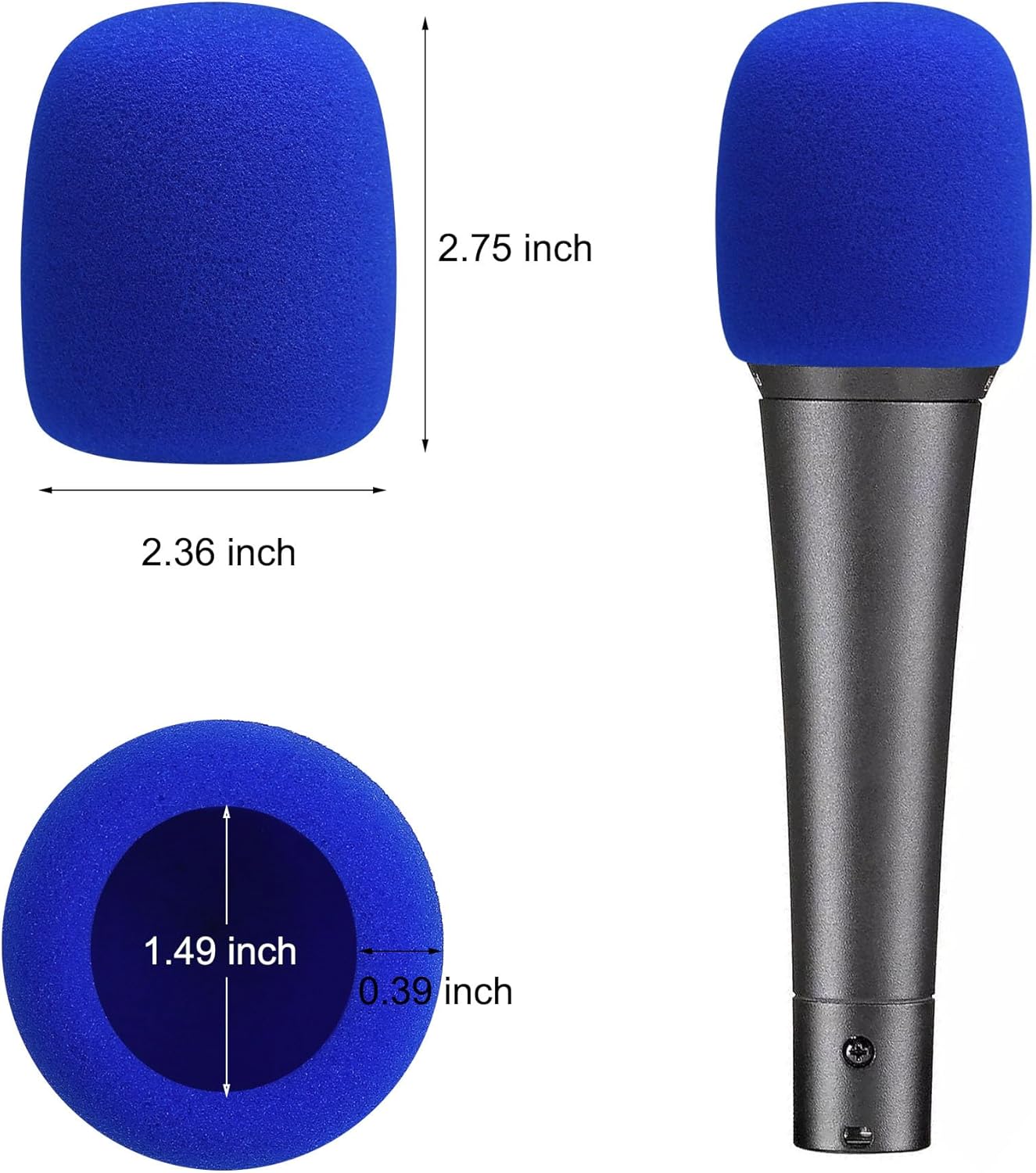 20 fundas de espuma de micrófono, gruesas de mano, para micrófono, parabrisas reutilizables, para la mayoría de micrófonos (multicolor)