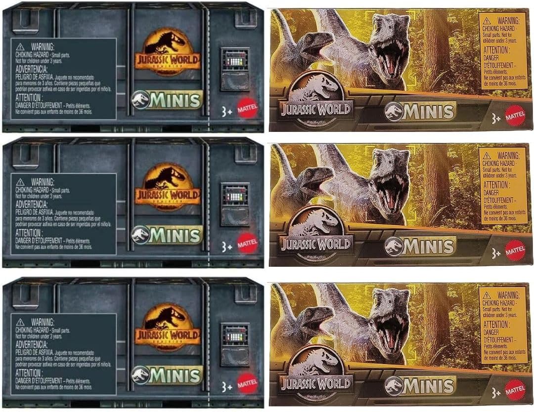 Jurassic World Dominion Dinos Dinosaur Minis Surprise – Juego de cajas combinadas (paquete de 6)