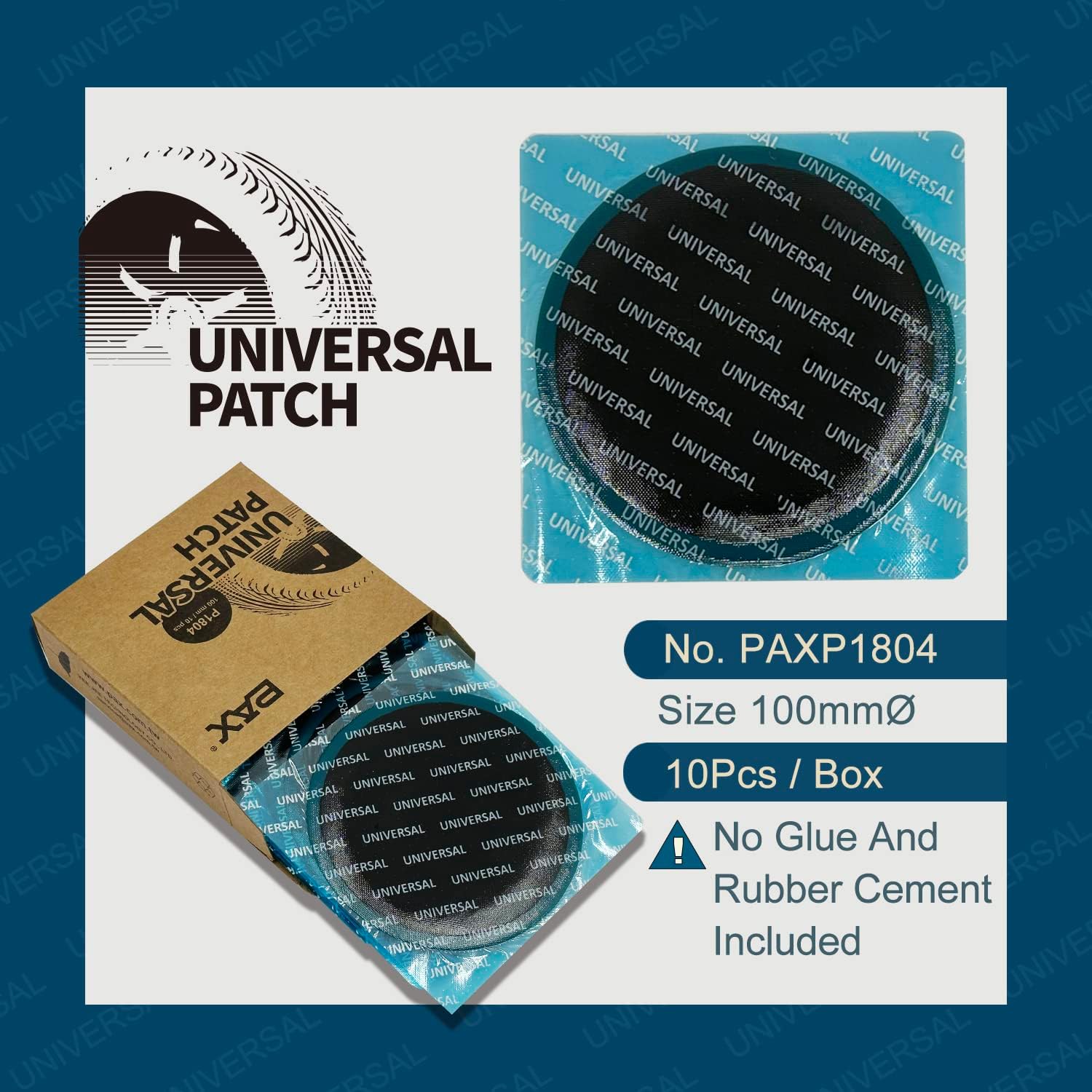 PAX 10 parches de reparación universales redondos de 3.937 in para tubos y neumáticos, para neumáticos radiales y sesgados, motocicleta, automóvil,