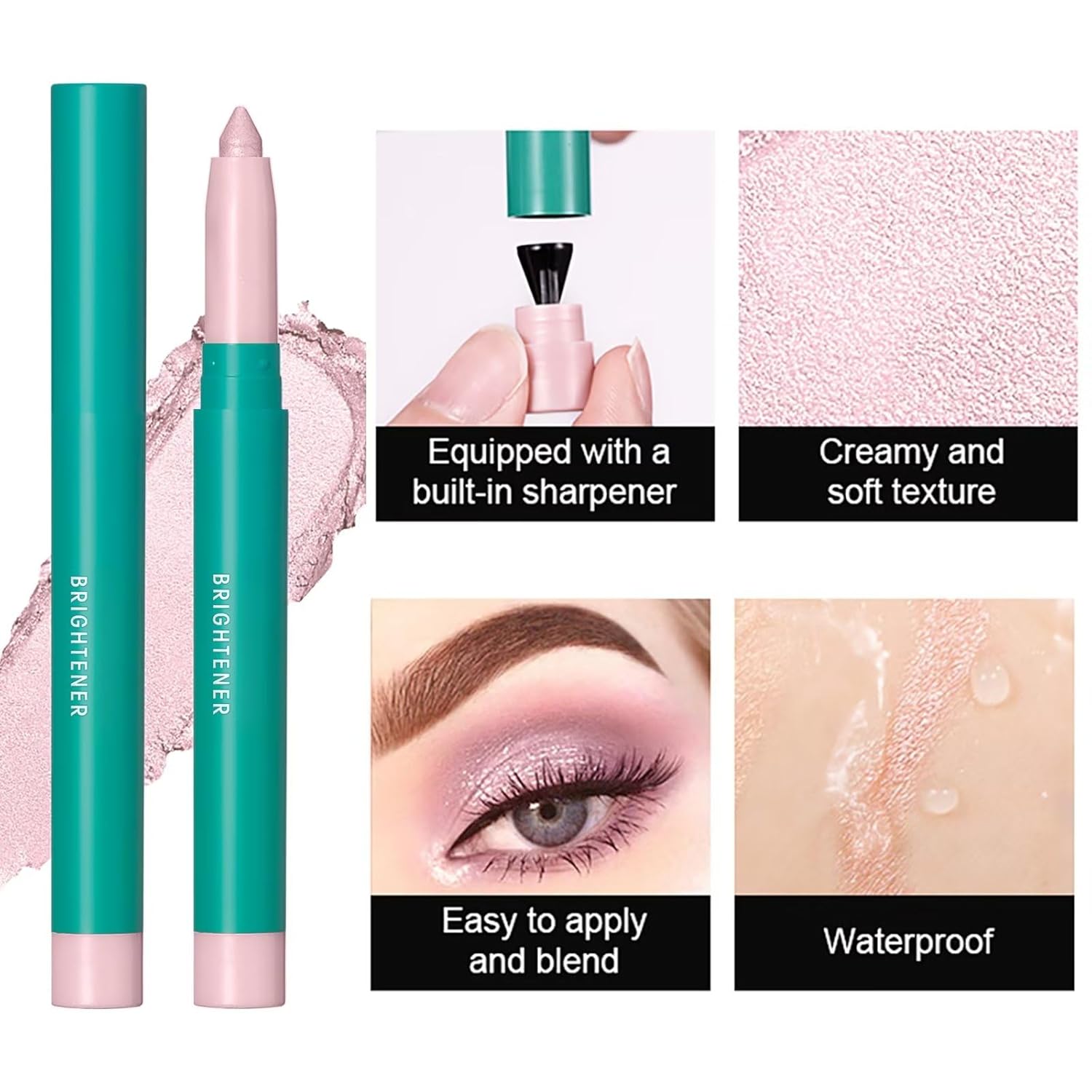 Barra de sombra de ojos, sombra de ojos en barra iluminadora (2#Champagne Shimmer)