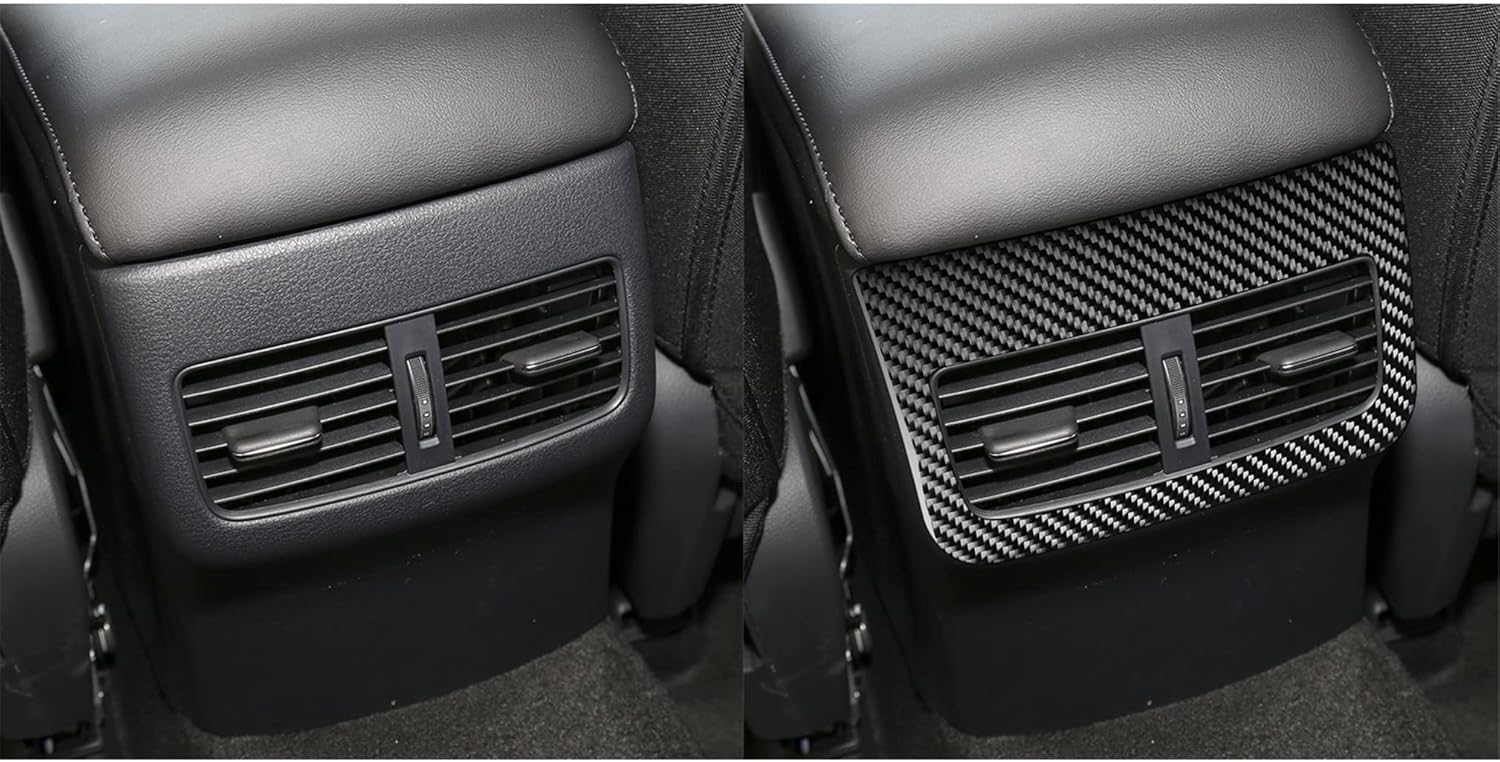 Cubierta de marco de panel interior de fibra de carbono compatible con Mazda 3 Mazda3 Axela 2019-2022 (ventilación de aire trasera exterior 08)
