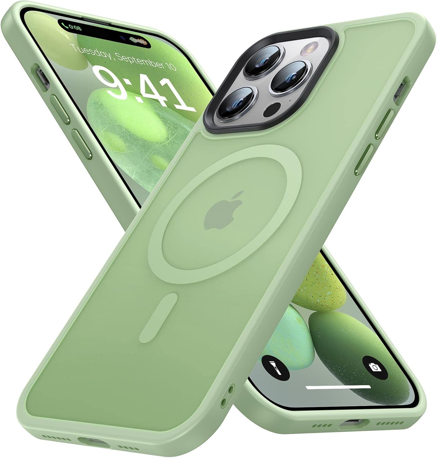 Funda magnética para iPhone 14 Pro compatible con MagSafe Fuerte magnético Protección de grado militar de 10 pies Funda translúcida mate delgada