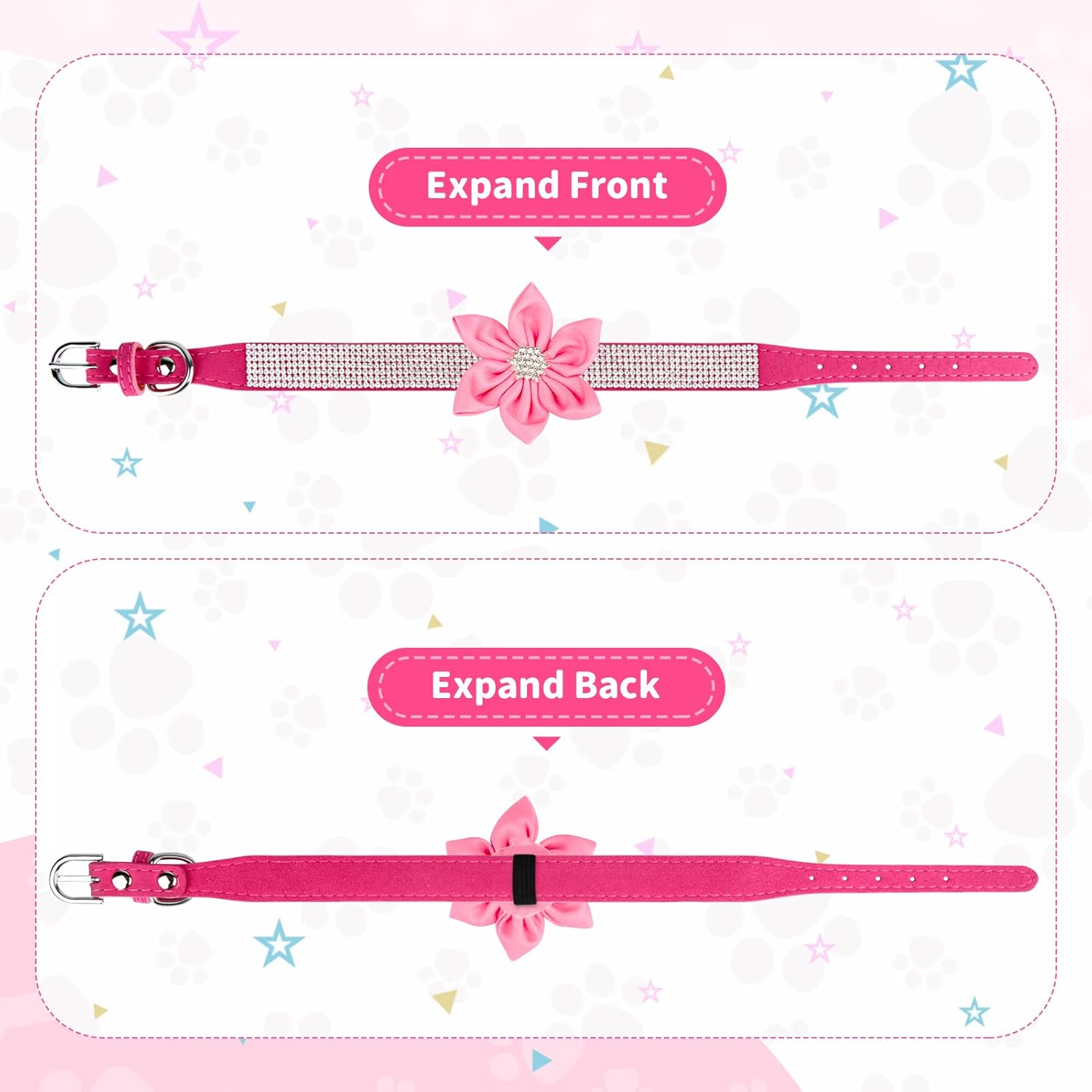 YTFU Bling – Collares de perro para perros grandes, collar de perro con diamantes de imitación para niñas, collar de perro elegante y deslumbrante