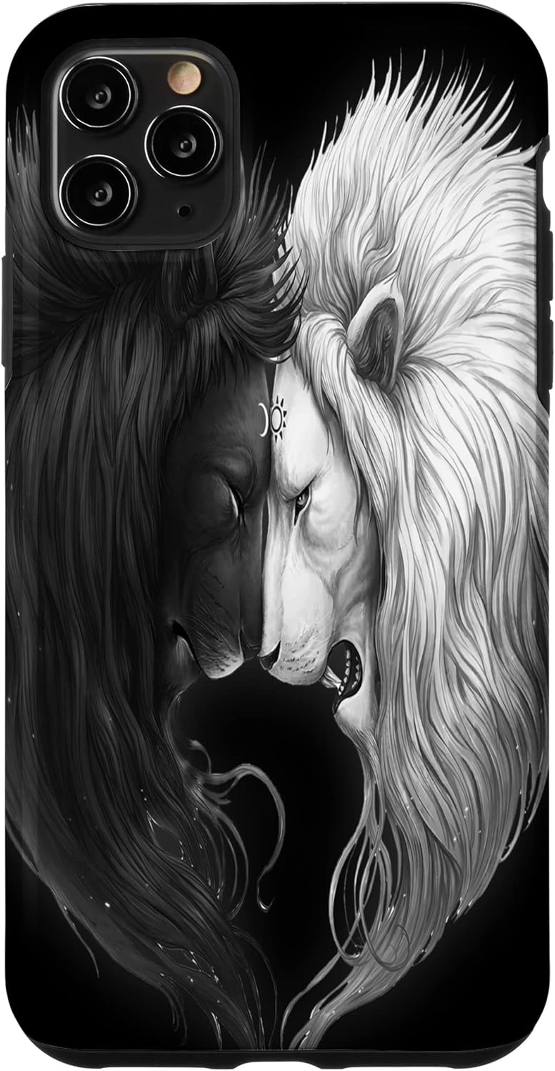 Funda para iPhone 11 Pro Max Lion Beautiful Heart Phone Case Lion Couple Design