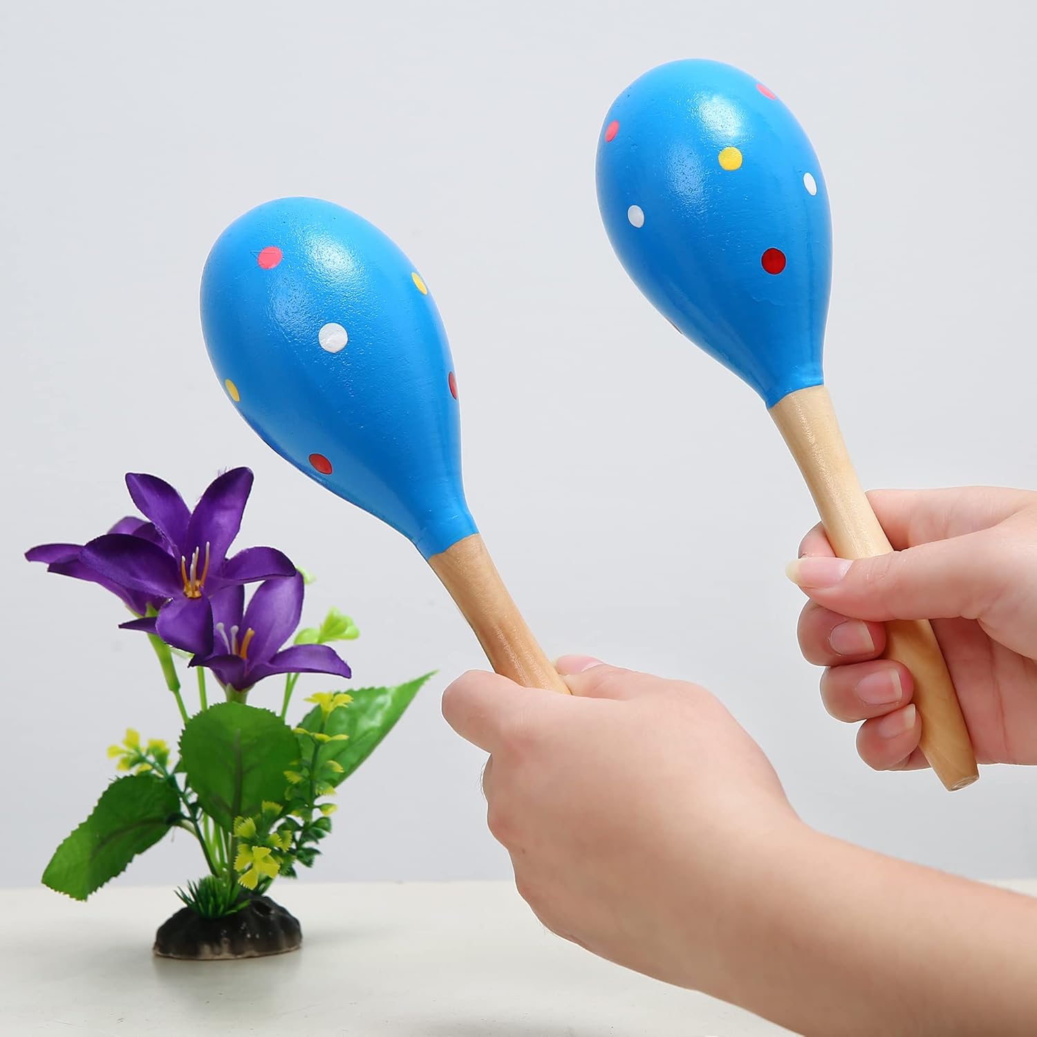 Maracas – Juego de 2 batidos de madera profesional para rumba, instrumentos musicales latinos, sonajeros de percusión de mano con ritmo de salsa