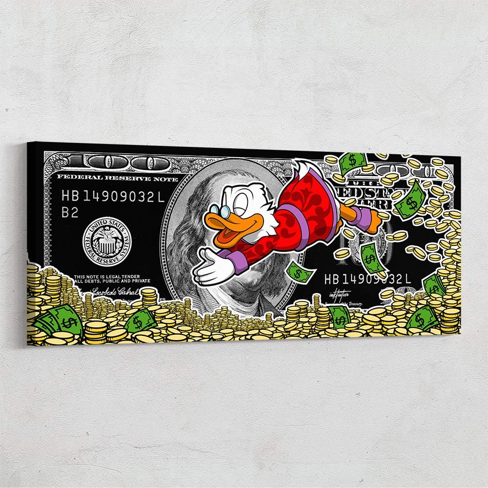 Inktuitive Money Press 100 Dólar Bill Lienzo Arte de Logística de Tienda