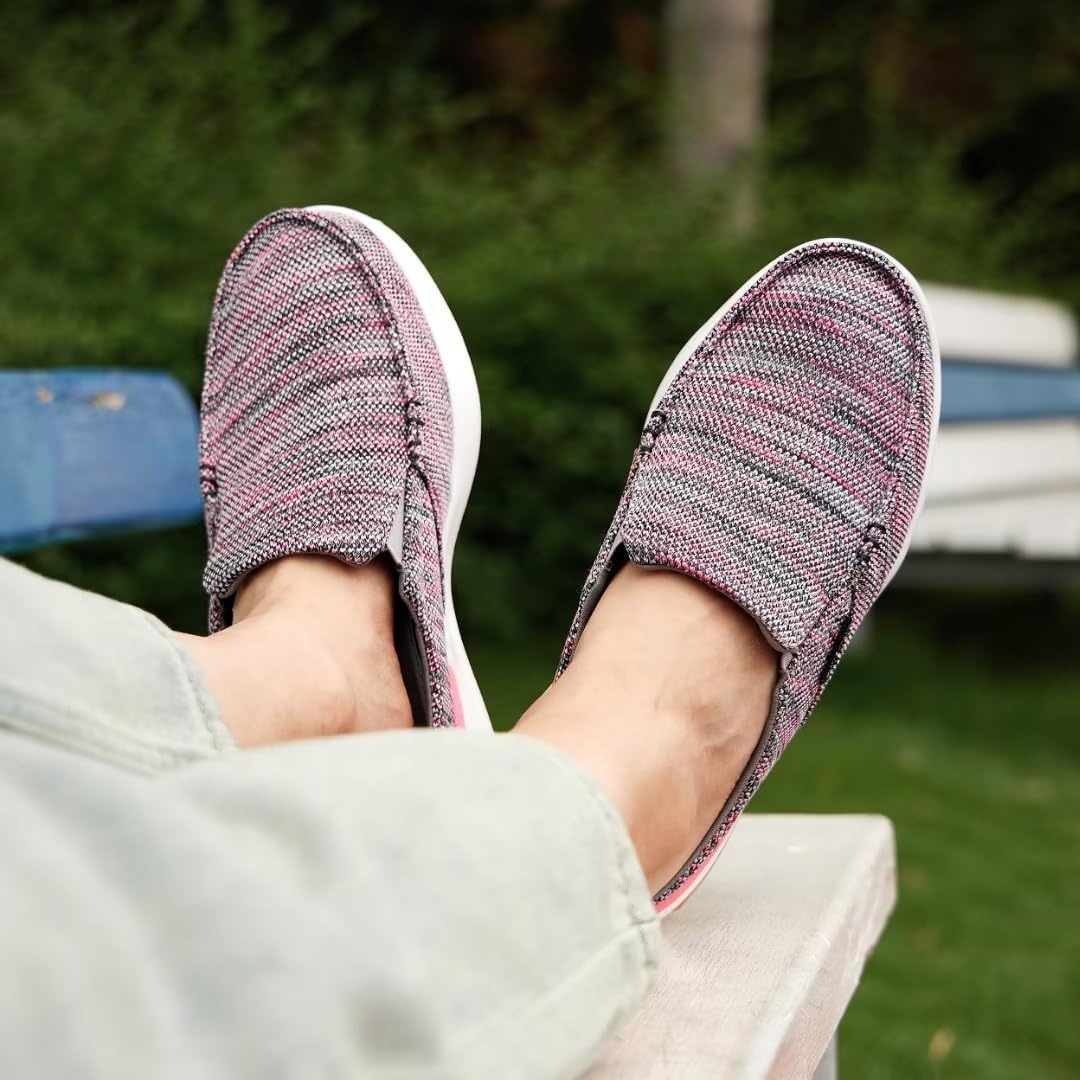 OrthoComfoot Zapatos ortopédicos de lona para mujer, cómodas pantuflas con soporte de arco para fascitis plantar, mocasines ortopédicos casuales