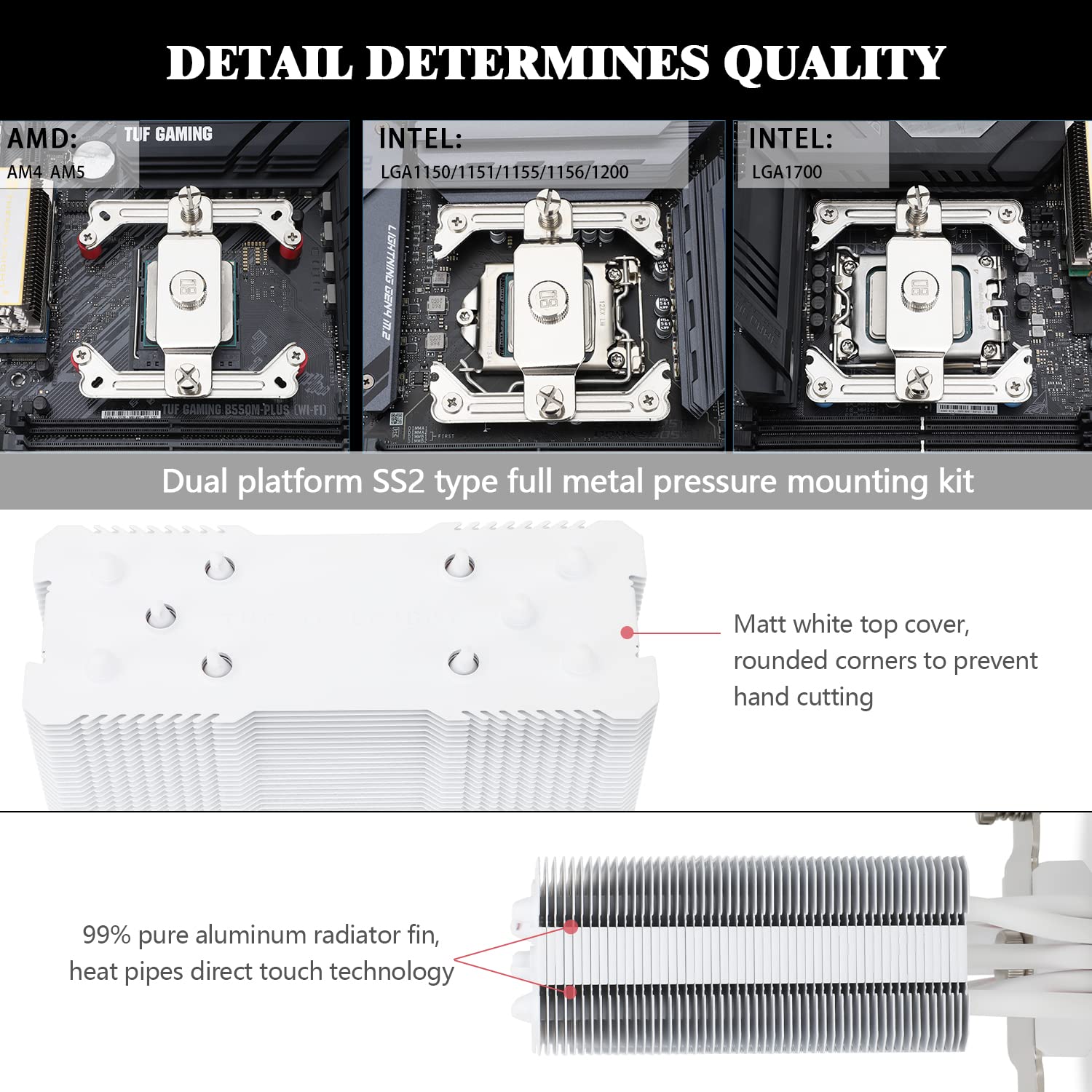 Thermalright Assassin King 120 SE – Enfriador de aire para CPU ARGB blanco, AK120 SE White ARB, 5 tubos de calor, enfriador de CPU silencioso