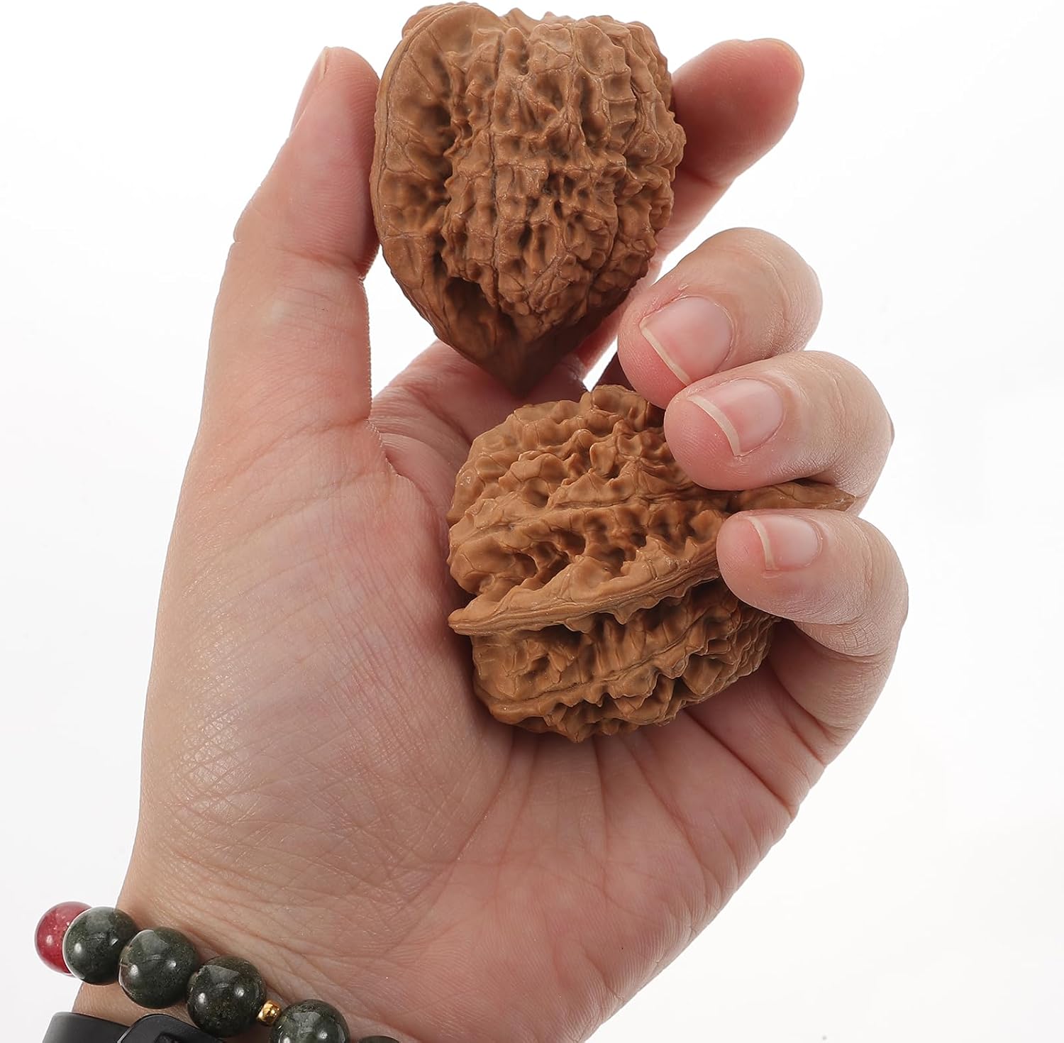 Healifty Pelotas de entrenamiento para ejercicio, 2 unidades, bolas de madera Baoding, bolas de ejercicio en forma de nogal, bolas de estrés, puntos