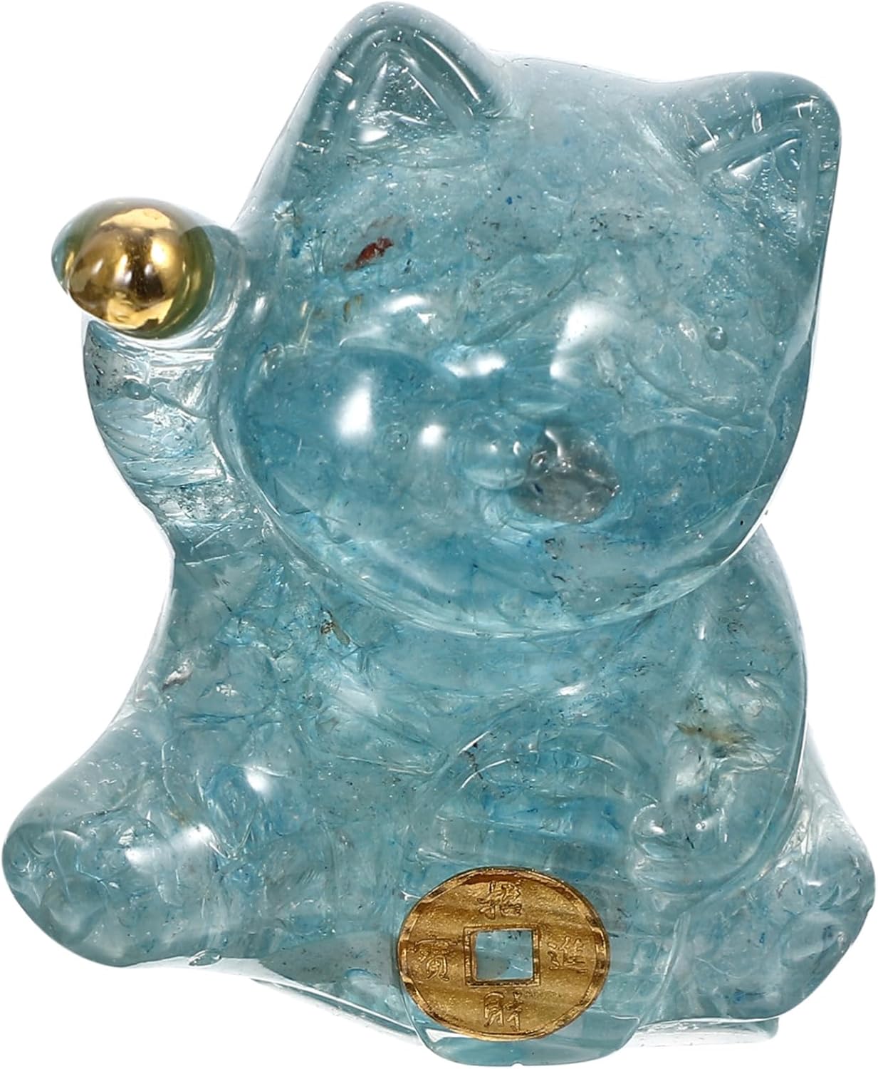WOFASHPURET Decoración japonesa de cristal Maneki Decoración para pasteles Figuras en miniatura Mascotas Jardín Estatua de gato Modelo Figura de