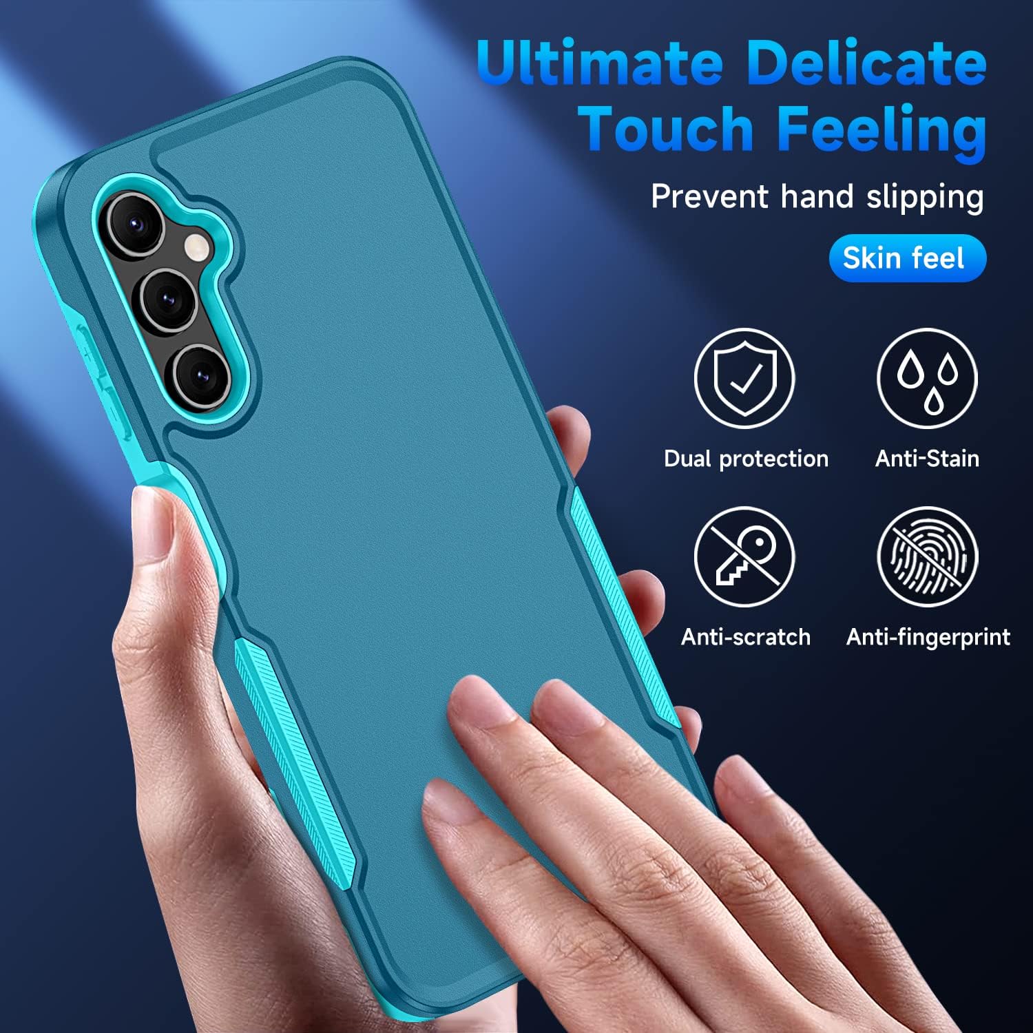 SunRemex Funda 3 en 1 para Samsung Galaxy A14 5G con protector de pantalla de vidrio templado y protector de lente de cámara, funda para Samsung A14