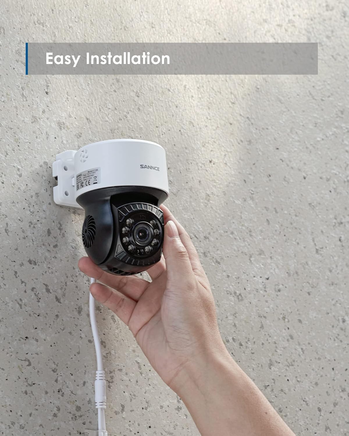 SANNCE Cámara domo PT de 1080P, panorámicainclinación de 2 MP con zoom digital de 360, visión nocturna de 98.4 ft para sistema de vigilancia CCTV