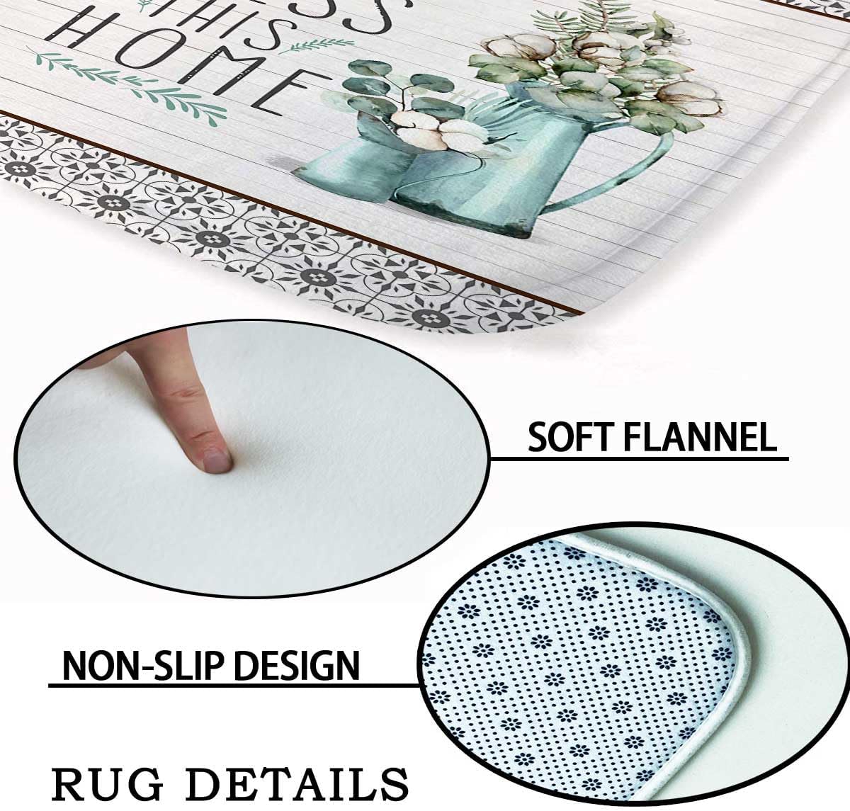 Juego de 4 cortinas de ducha de granja, flores de algodón blanco, jarrón verde menta, hojas de eucalipto, decoración de baño rústica, cortina de