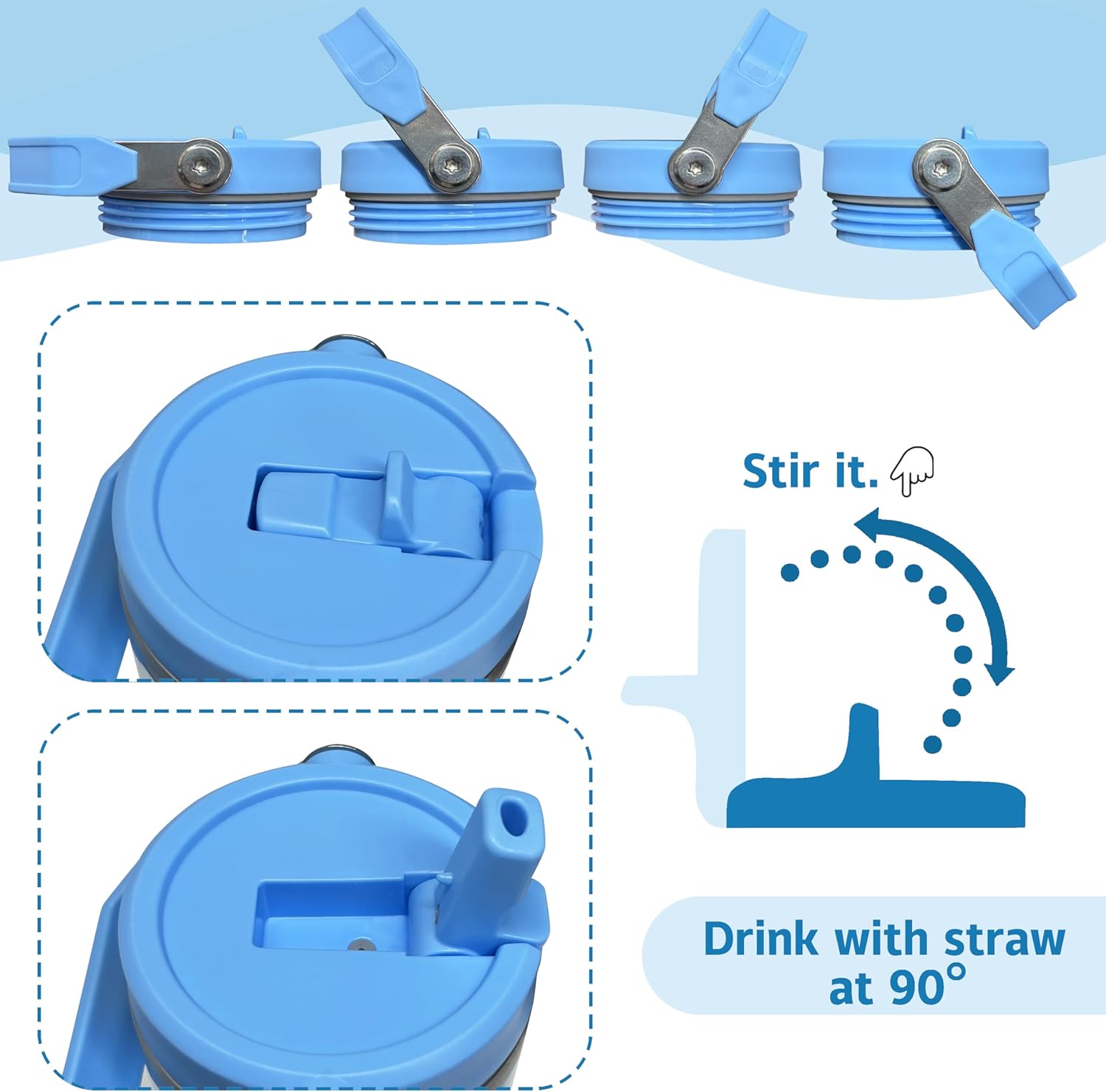 Botella de agua divertida de dibujos animados para adultos, taza de acero inoxidable para niños con asa, taza térmica de 30 onzas, vaso de café para