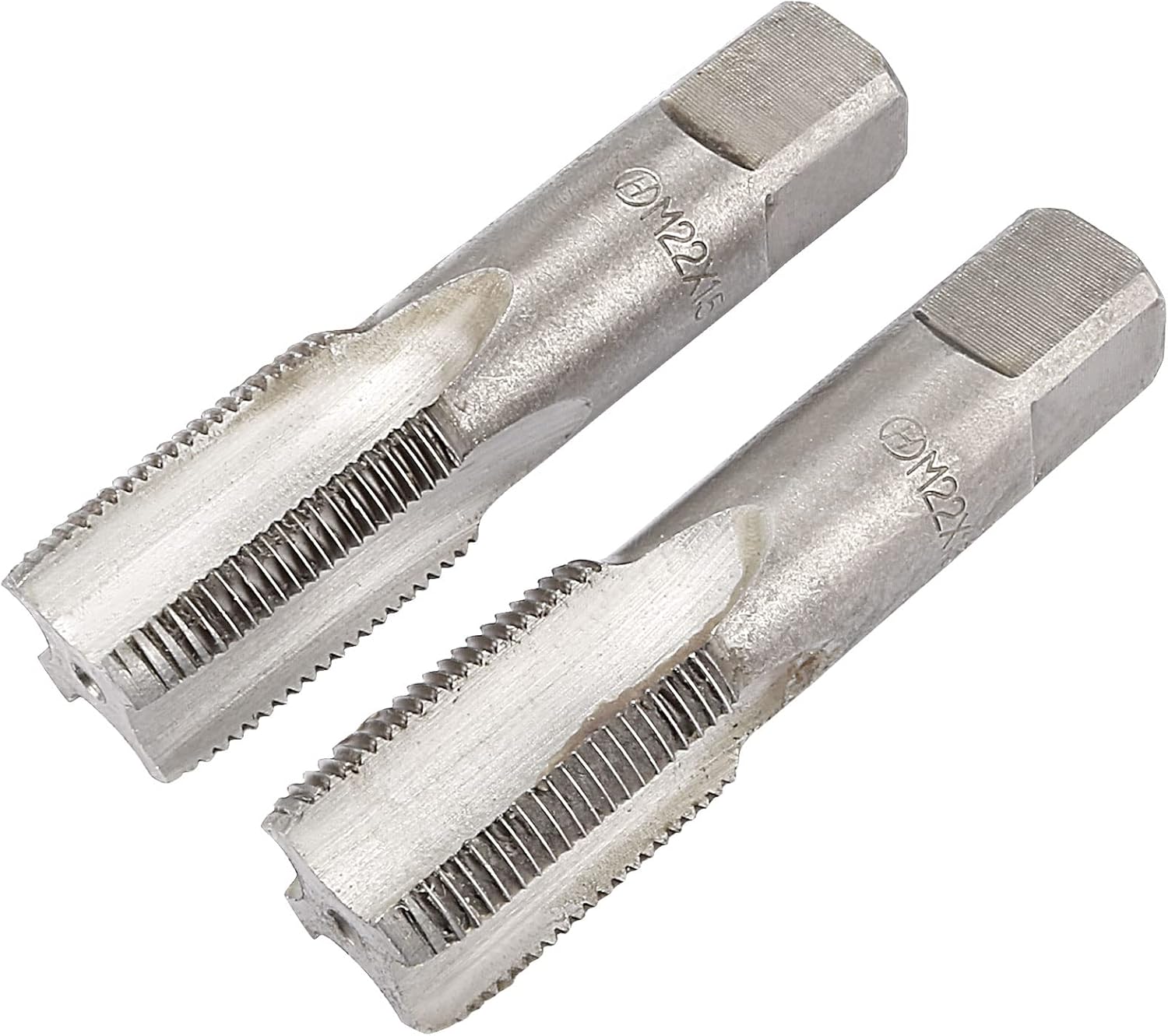 uxcell Métrico M22 Rosca 1.5 paso 4 flautas rectas H2 herramienta de aleación de acero inferior y tornillo cónico juego de roscas para reparar 1 par