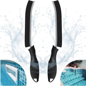 Paquete de 2 cepillos de limpieza, cepillo de piscina, cepillo de lechada, cepillo para fregar con mango negro, suministros de limpieza profunda Paquete de 2 cepillos de limpieza, cepillo de piscina, cepillo de lechada, cepillo para fregar con mango negro, suministros de limpieza profunda
