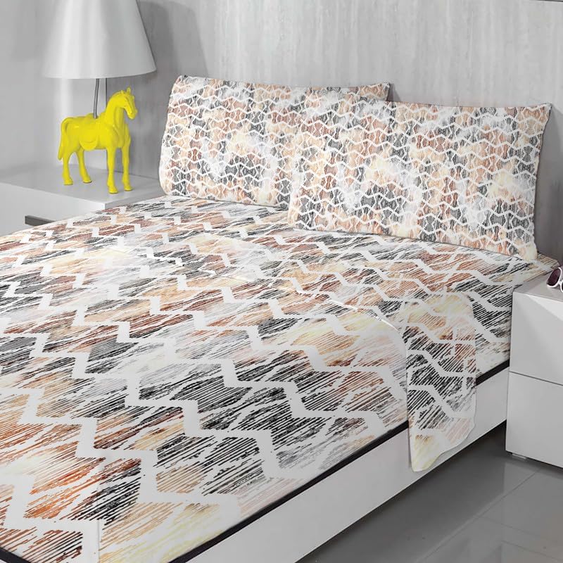 Sábanas con estampado de leopardo tamaño Queen  Sábanas vintage de 4 piezas y bolsillo profundo de 16 pulgadas, sábanas de microfibra suave de 600