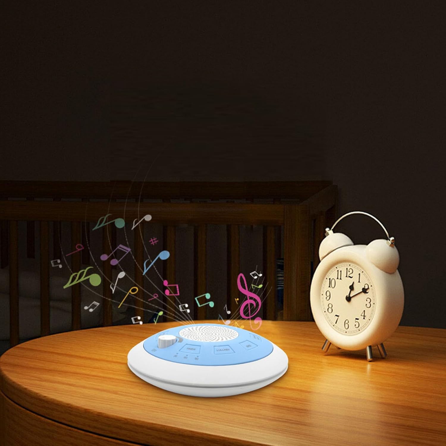 Máquina de sonido de ruido blanco con 8 sonidos relajantes, configuraciones, diseño moderno, ayuda para dormir portátil con apagado automático para