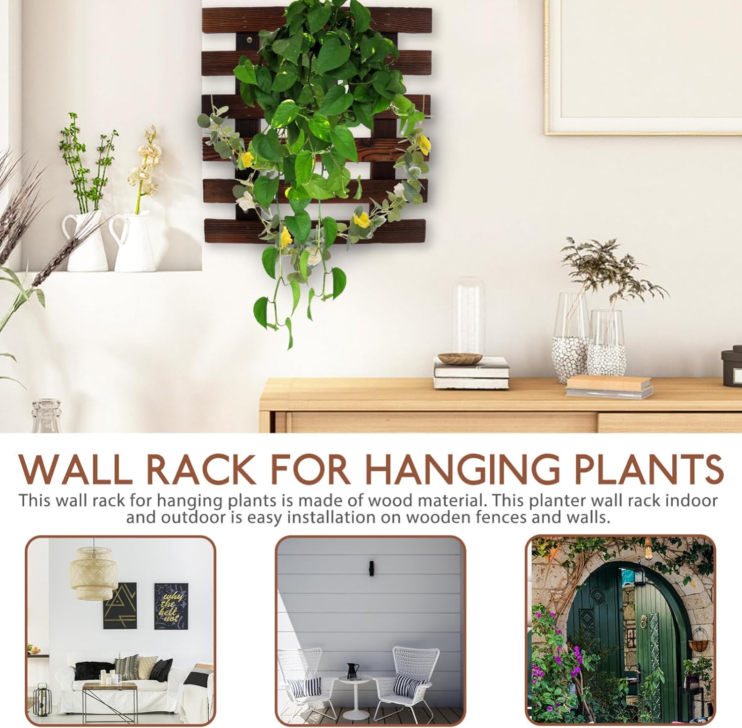 BESTOYARD 1 juego de escalera de pared, estante de pared, maceta de orquídeas, plantas de interior, macetas de interior, decoración de plantas de