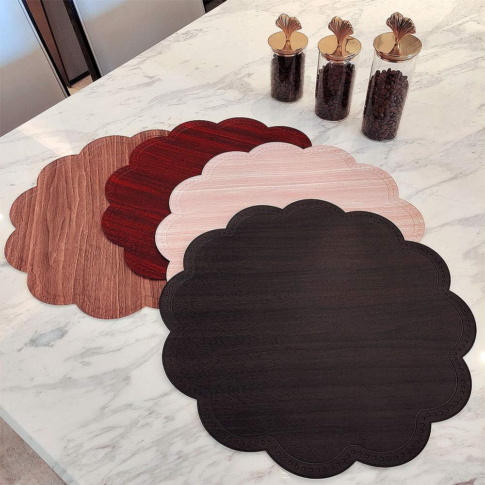 juego de 6manteles individuales impermeables para mesa de comedor, lavables con un paño