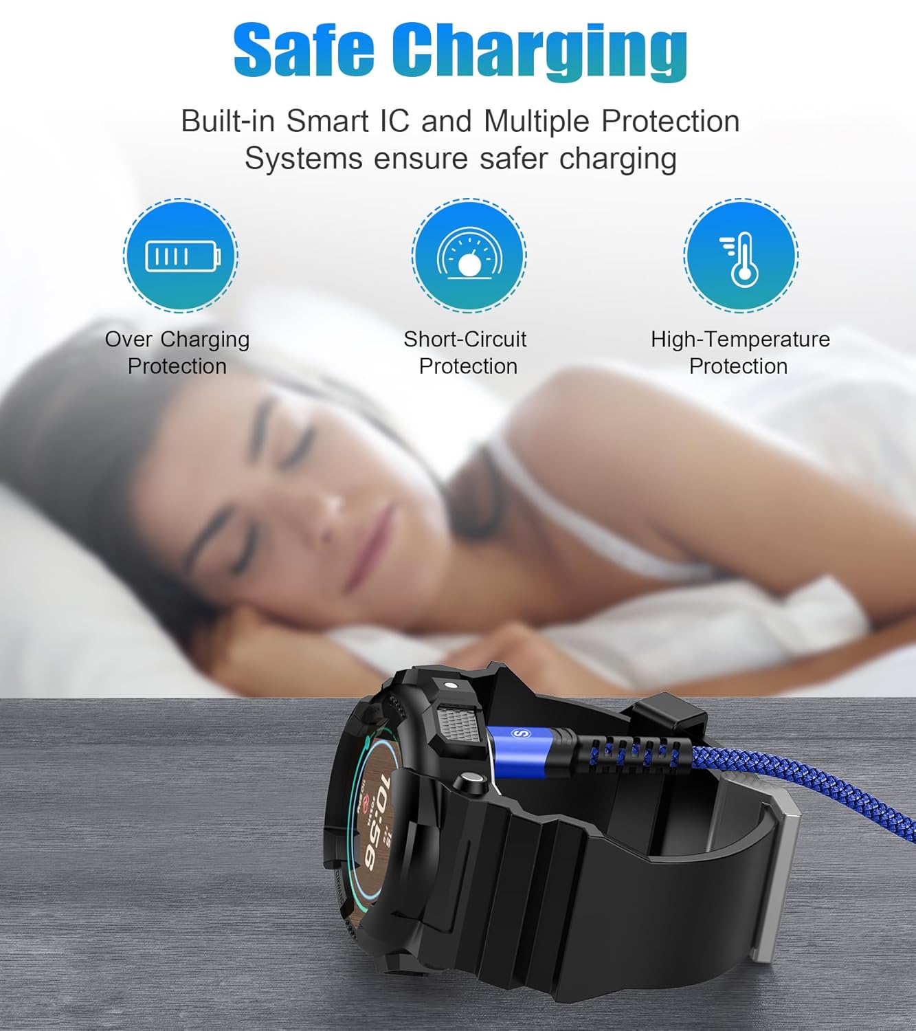 Garmin – Cable cargador de reloj 2 unidades, 4 pies compatible con Garmin Fenix 5 5S 5X 6 6S 6X Plus Pro 7 7S 7X, Forerunner 945 45 45S 245 Music,