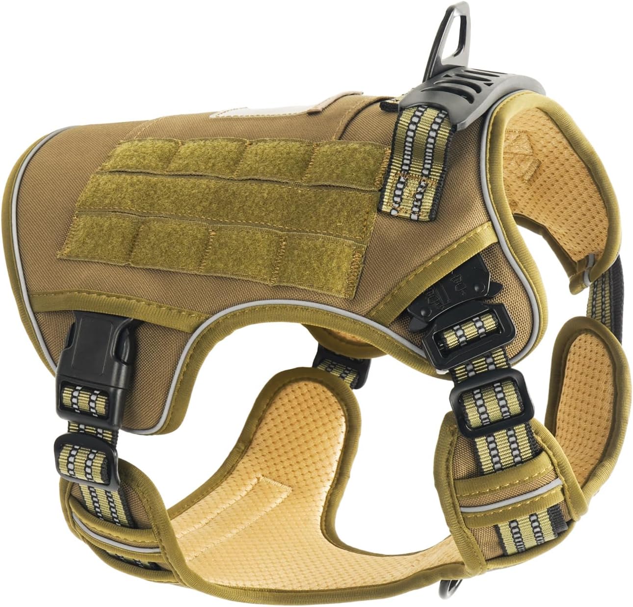 SANHSEHOME AirTag – Arnés táctico para perro con bolsillo rastreador GPS para perros grandes, arnés ajustable con asa reflectante militar para