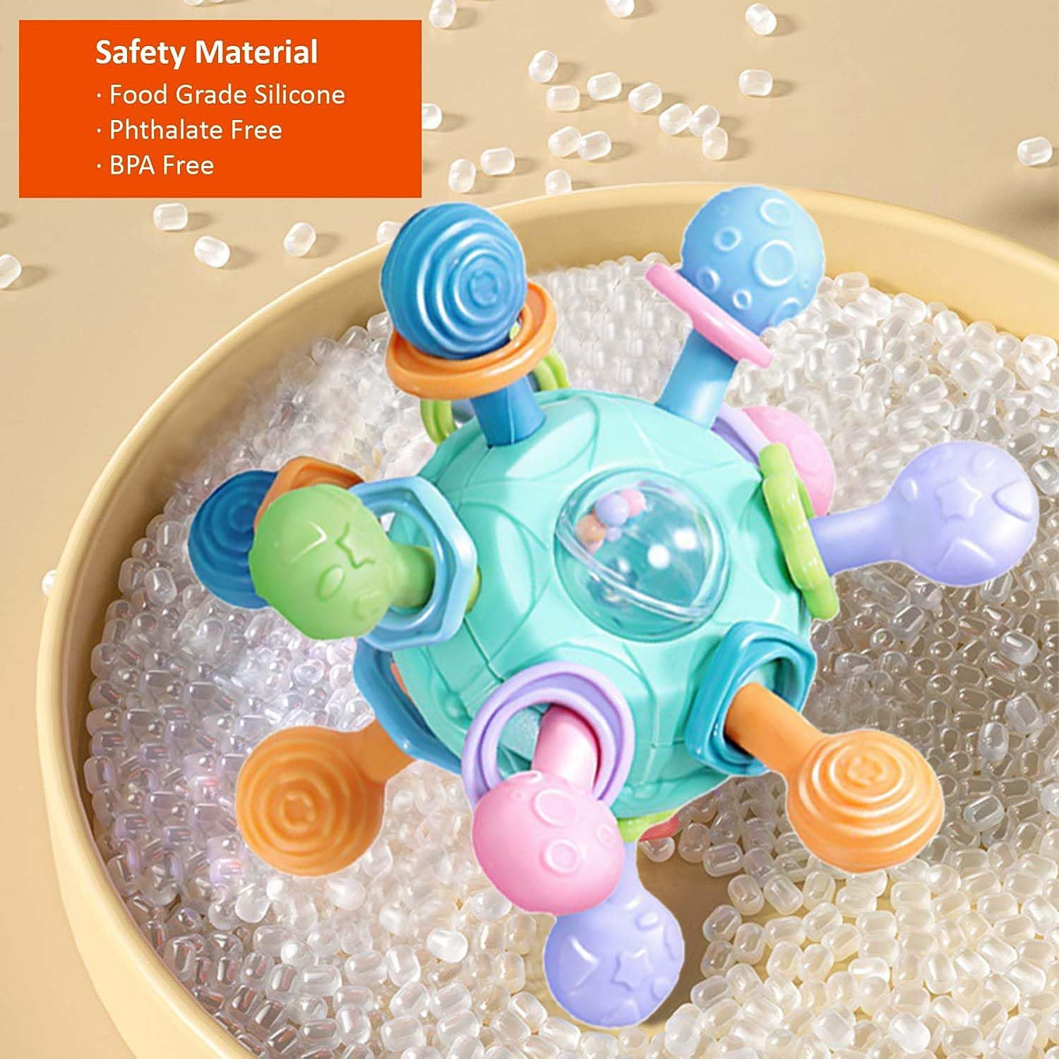 Juguetes de dentición Montessori para bebés, juguetes sensoriales de dentición para bebés, regalos para bebés recién nacidos, sonajeros para bebés,