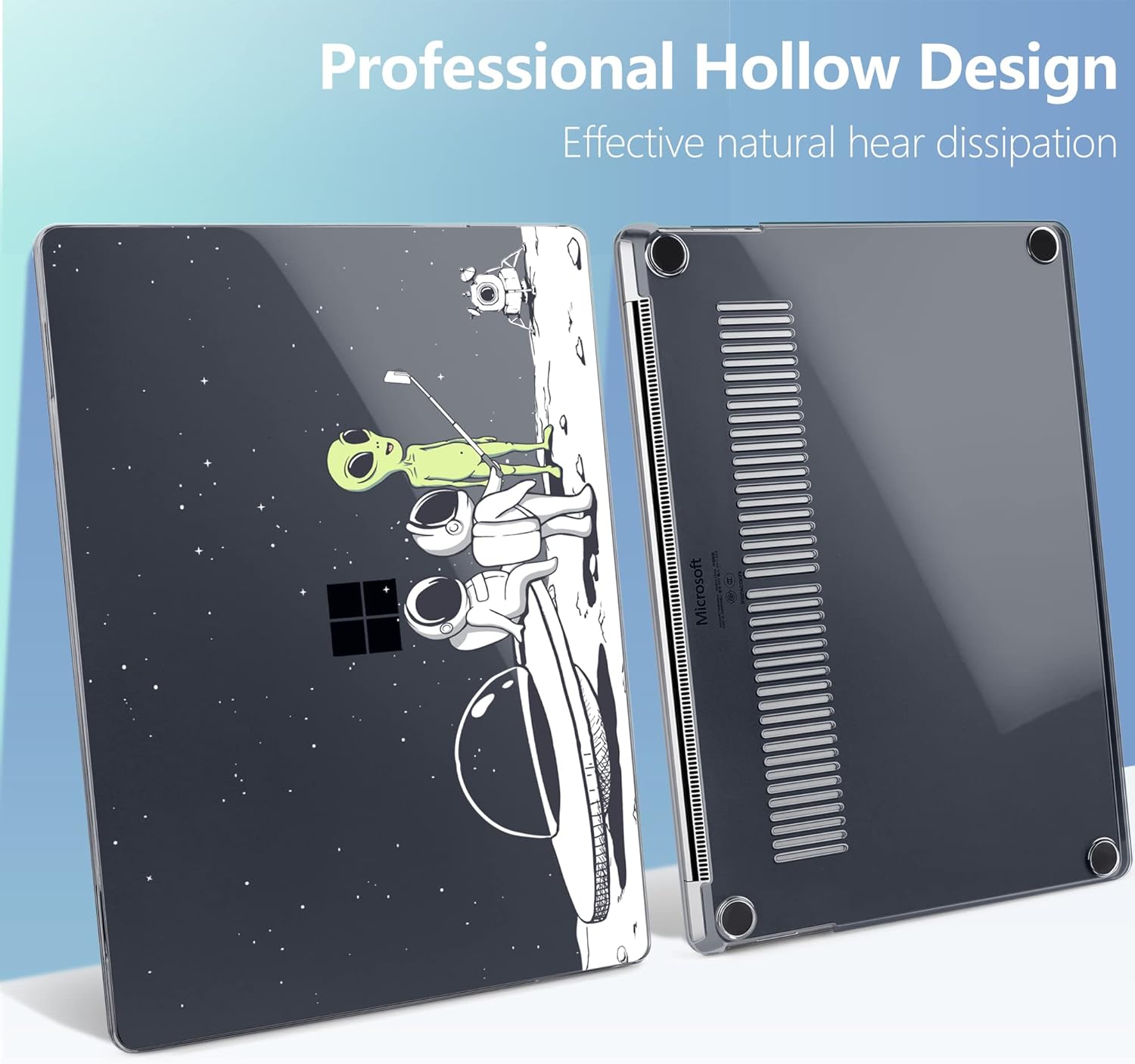 MEEgoodo Funda para portátil Microsoft Surface de 15 pulgadas con reposamanos de metal, funda transparente para 5 4 y 3 generación, carcasa rígida
