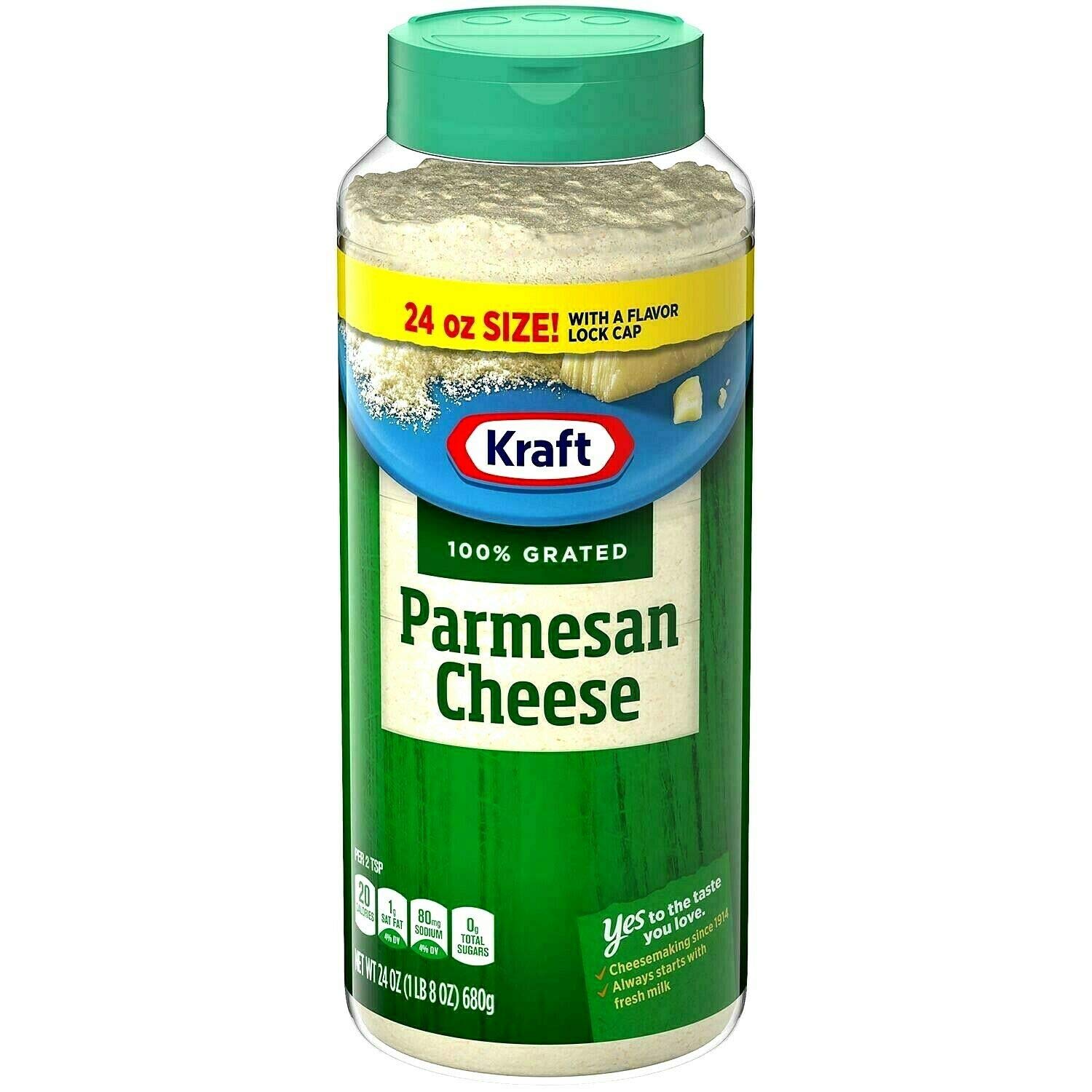 Queso parmesano rallado Kraft 1 tarro de plástico 24oz680g cada uno