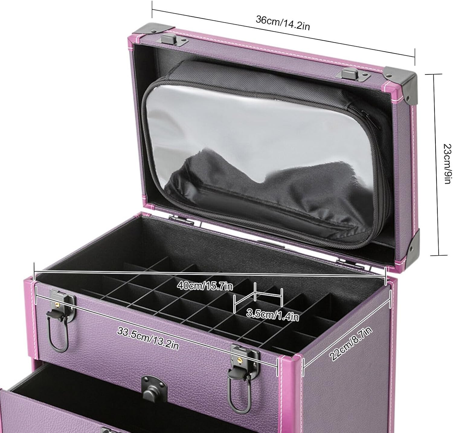 LIYUANJUN Estuche de maquillaje rodante, carrito de salón de belleza con ruedas Carrito de almacenamiento de doble bloqueo con bolsa de tijera,