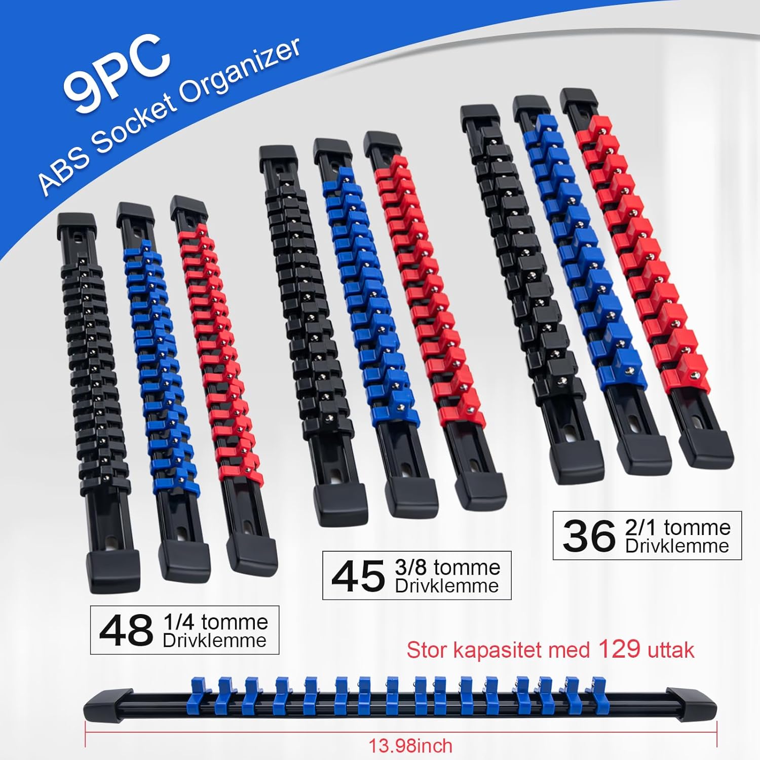 Organizador de enchufes, 9 soportes de enchufe de acrilonitrilo butadieno estireno, 12 pulgada, 38 pulgadas y 14 pulgadas, soportes de enchufe de