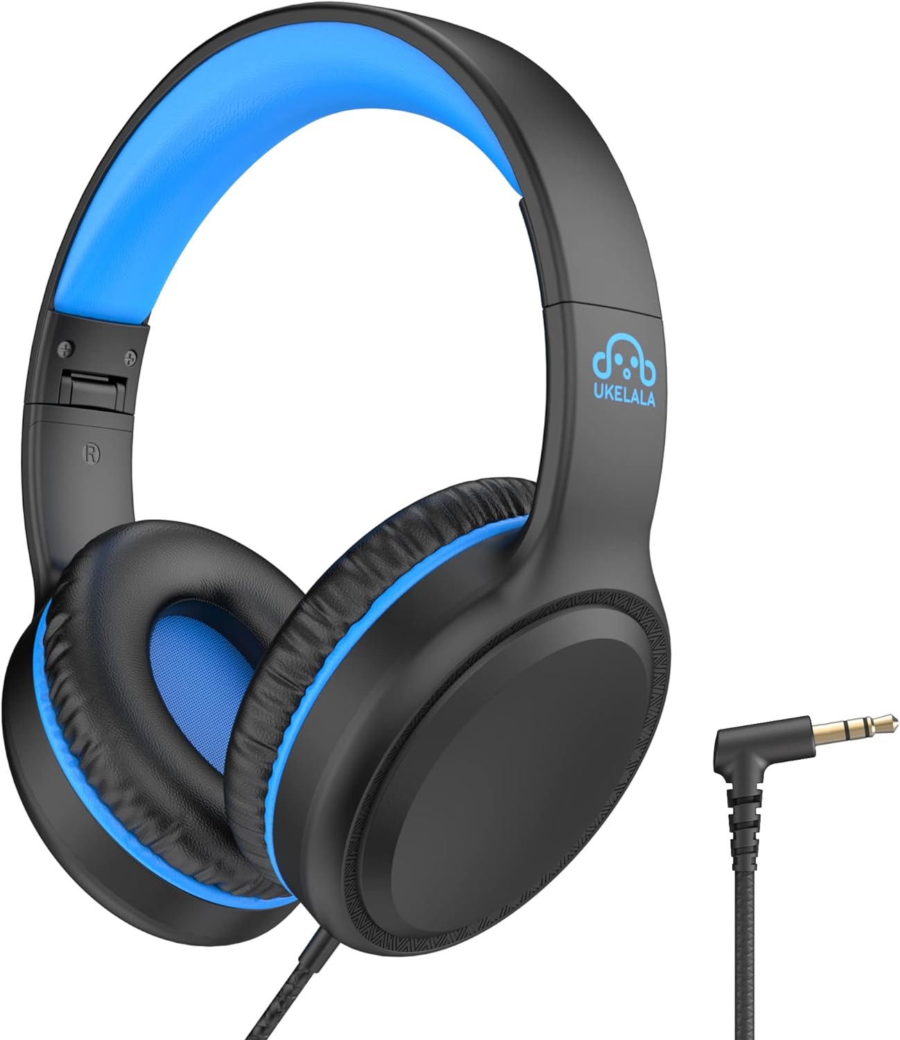 Auriculares azules con cable para niños, auriculares plegables con cable para jóvenes, estudiantes, niños, auriculares estéreo portátiles