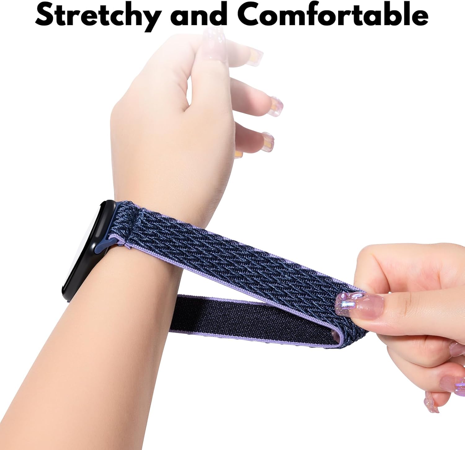 Correas elásticas ajustables para iWatch Series 8, 7, 6, 5, 4, 3, 2, 1, SE Ultra de 1.496 in, 1.575 in, 1.614 in, 1.654 in, 1.732 in, 1.772 in,