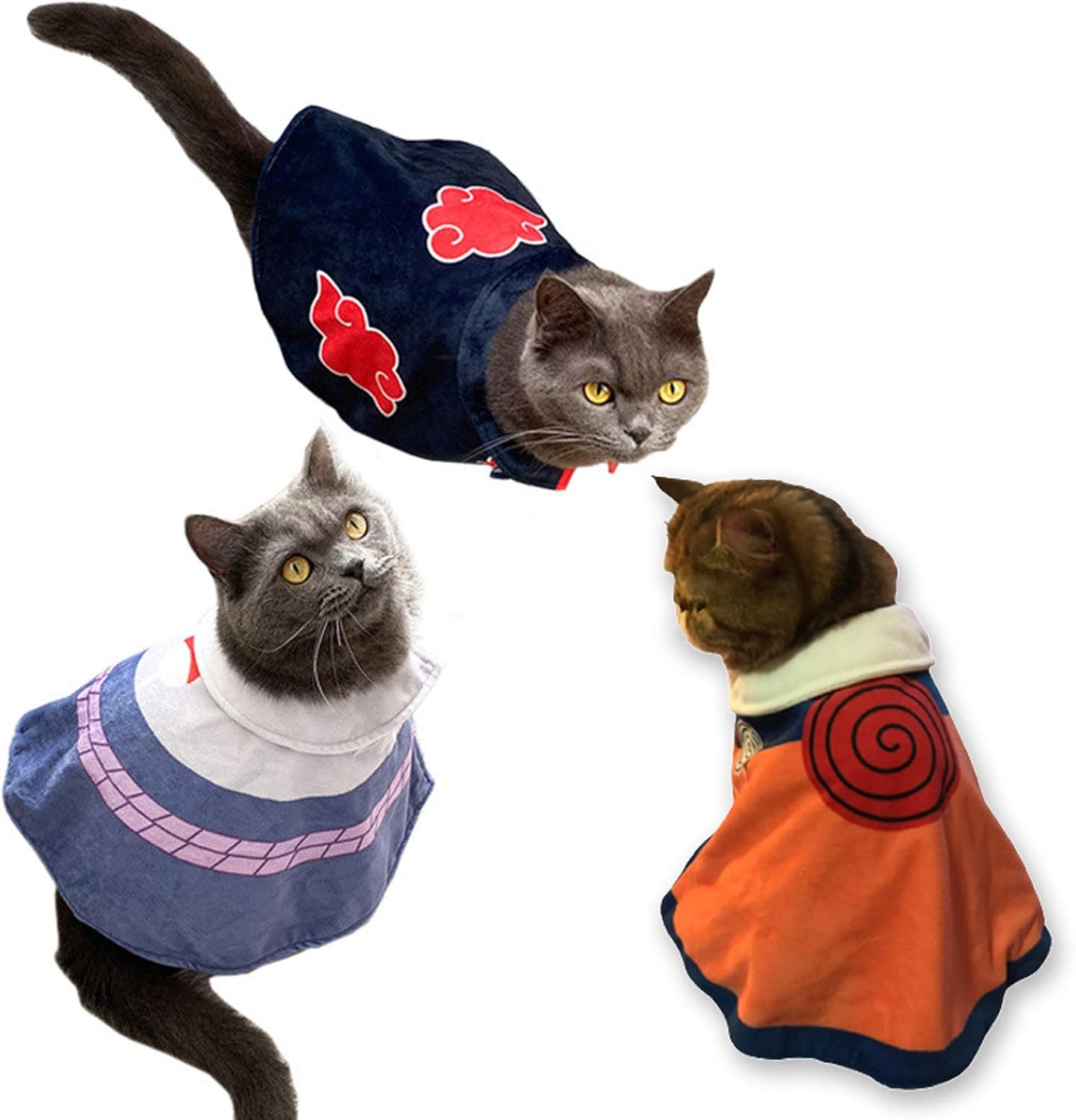 Disfraz de capa de gato de animé de Halloween, ropa para mascotas, cachorro cosplay, capa de ninja de felpa de Navidad, linda capa para disfraz de