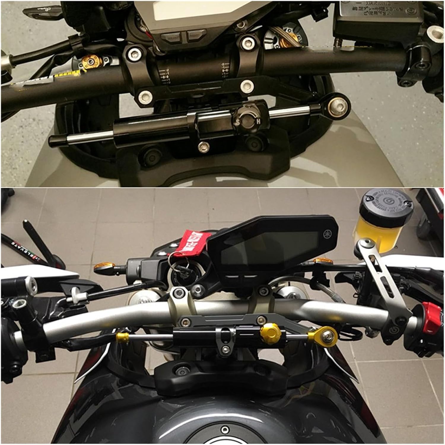 Amortiguador de motocicleta MT-09 MT09 para estabilizar la dirección de la motocicleta, soporte de montaje para Yamaha MT09 FZ09 2013-2019 (color