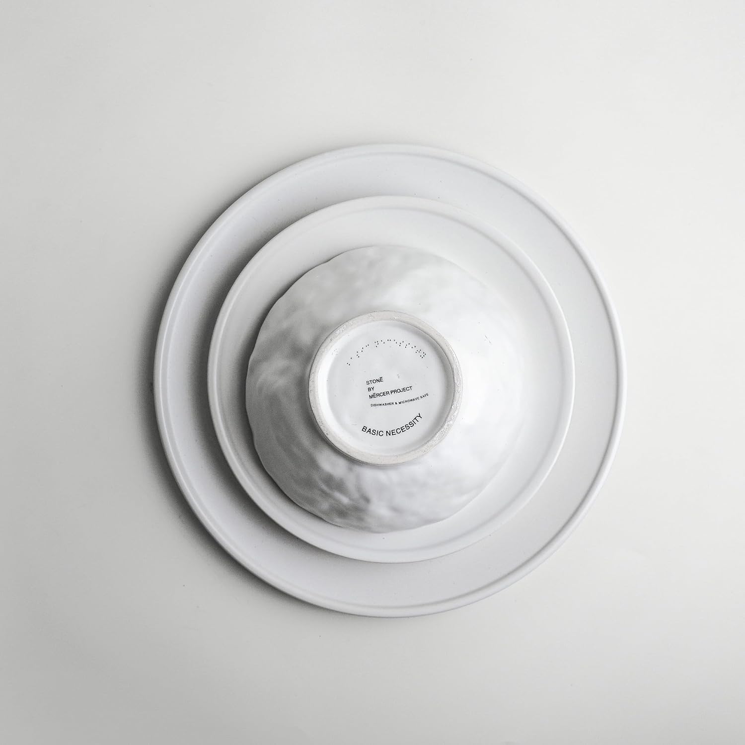 Nendo – Juego de vajilla de cerámica, 16 piezas, servicio para 4, color blanco