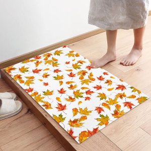 Maple Leaves Indoor Bath Mat, Anti-Slip Machine Washable Entry Rug Easy Clean Welcome Mat Floor Mat for Inside Home Decoration Autumn Leaf and White Maple Leaves Indoor Bath Mat, Anti-Slip Machine Washable Entry Rug Easy Clean Welcome Mat Floor Mat for Inside Home Decoration Autumn Leaf and White
